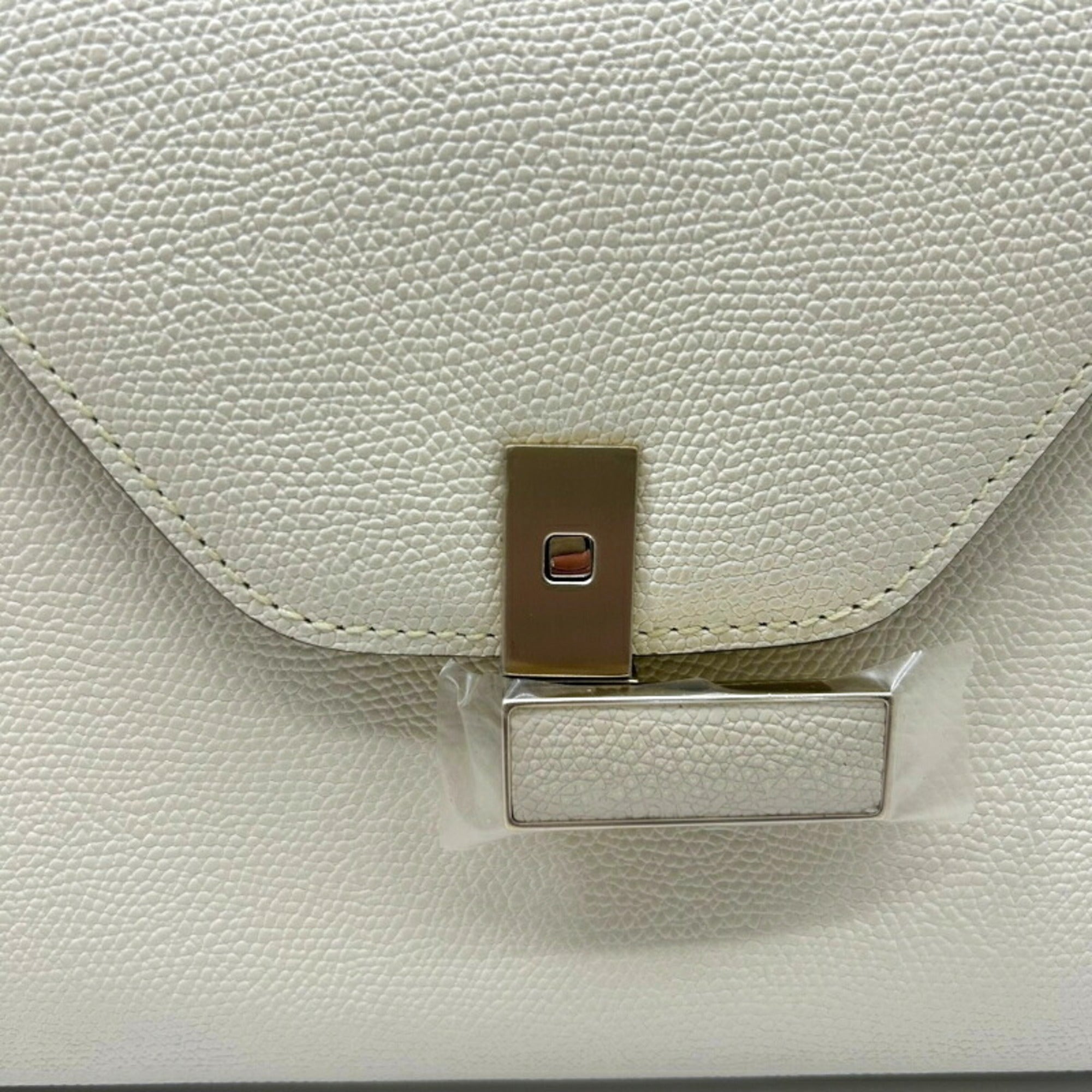 Valextra Off-White Leather Handbag Shoulder Bag (Pre-Owned)