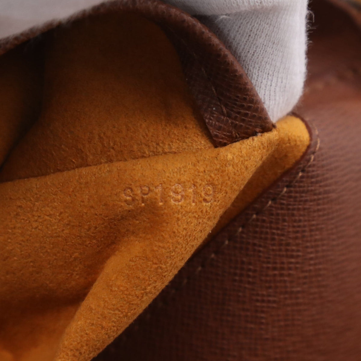 Louis Vuitton Beige Brown Coated Canvas Leather Shoulder Bag (Pre-Owned)