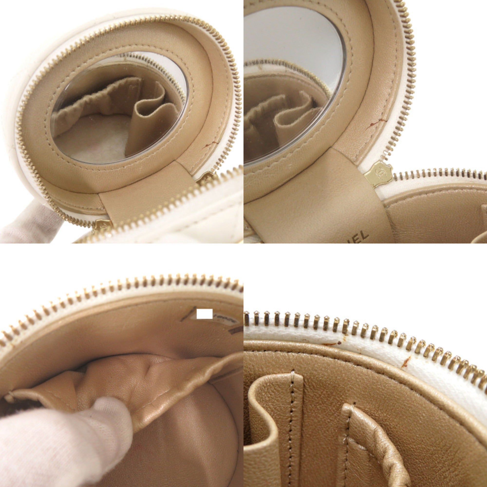 Chanel White Leather Vanity Bag (Pre-Owned)