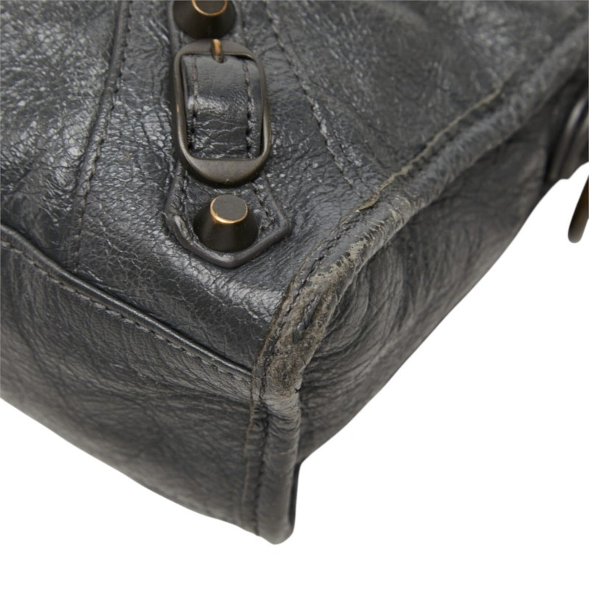 Balenciaga Gray Leather Handbag Shoulder Bag (Pre-Owned)