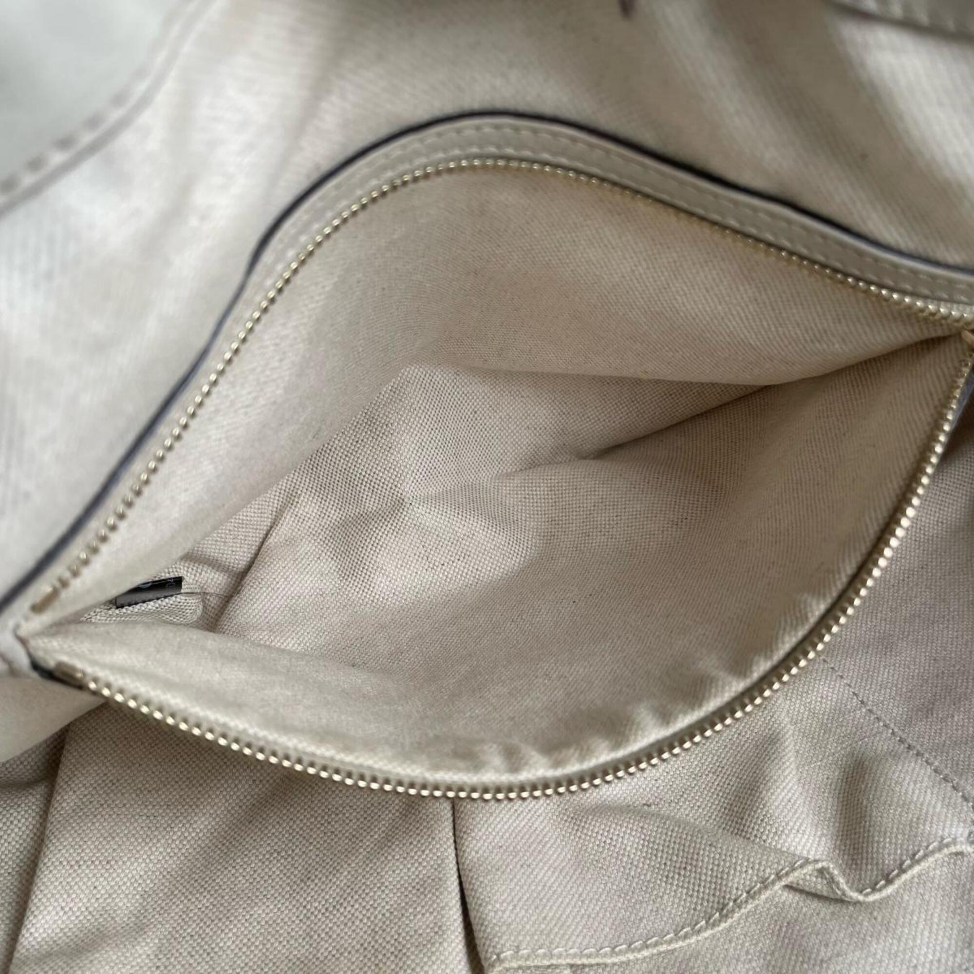 Gucci Beige Leather Shoulder Bag Tote Bag (Pre-Owned)