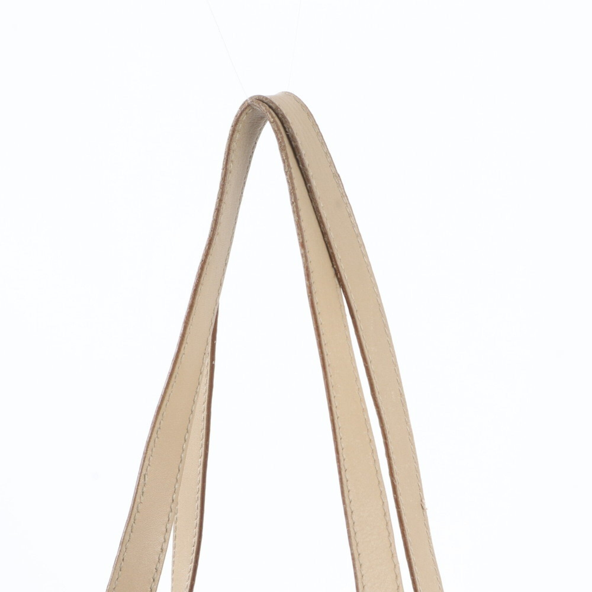 Gucci Beige Red Color Leather Canvas Handbag (Pre-Owned)