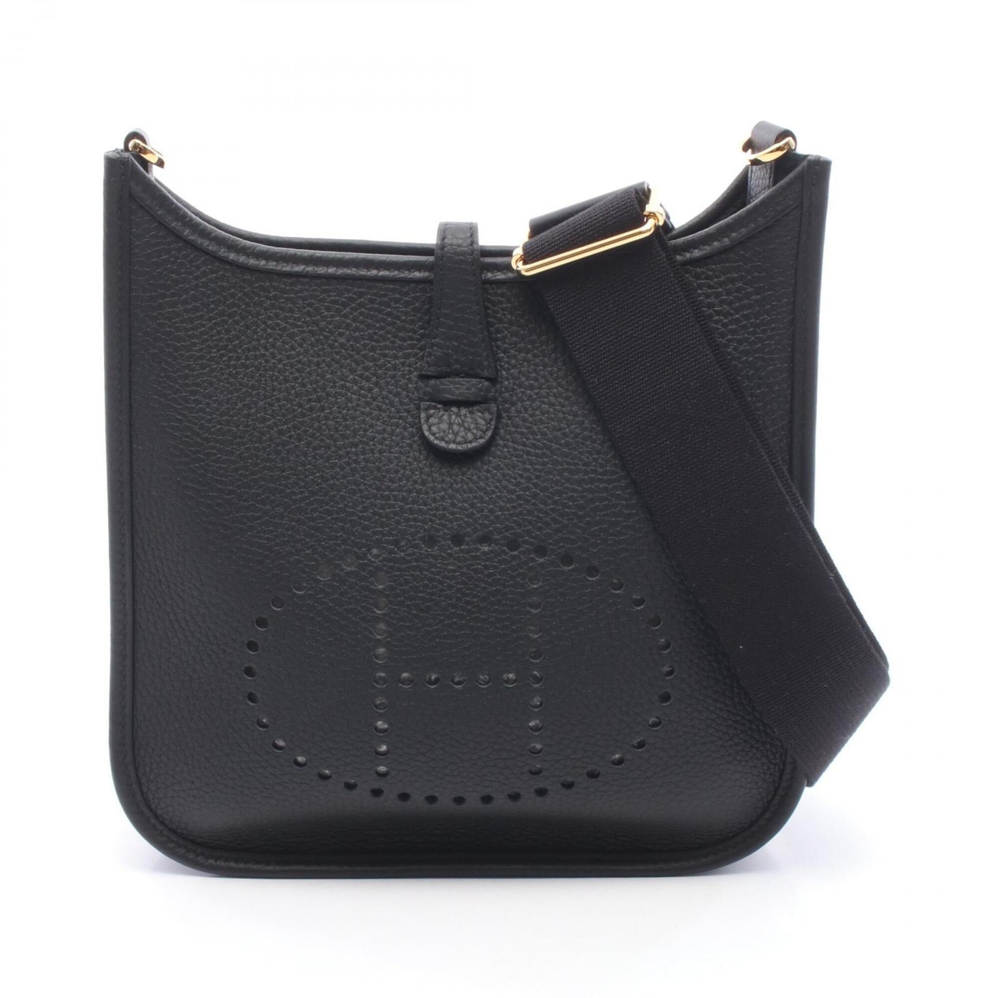 Hermes Black Taurillon Clemence Leather Handbag Shoulder Bag (Pre-Owned)
