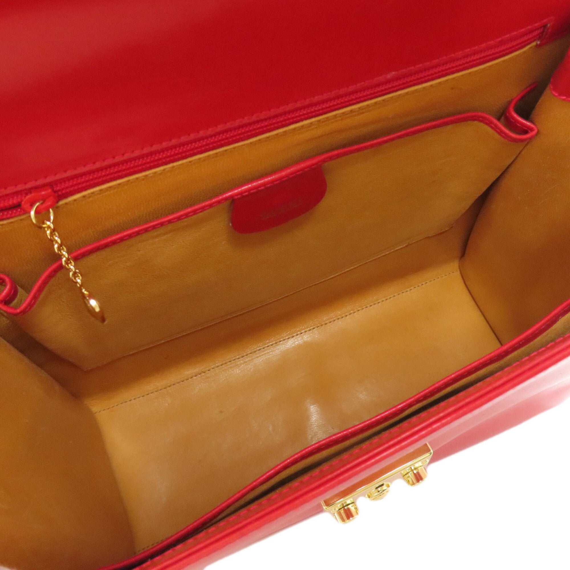 Gucci Red Color Leather Handbag (Pre-Owned)