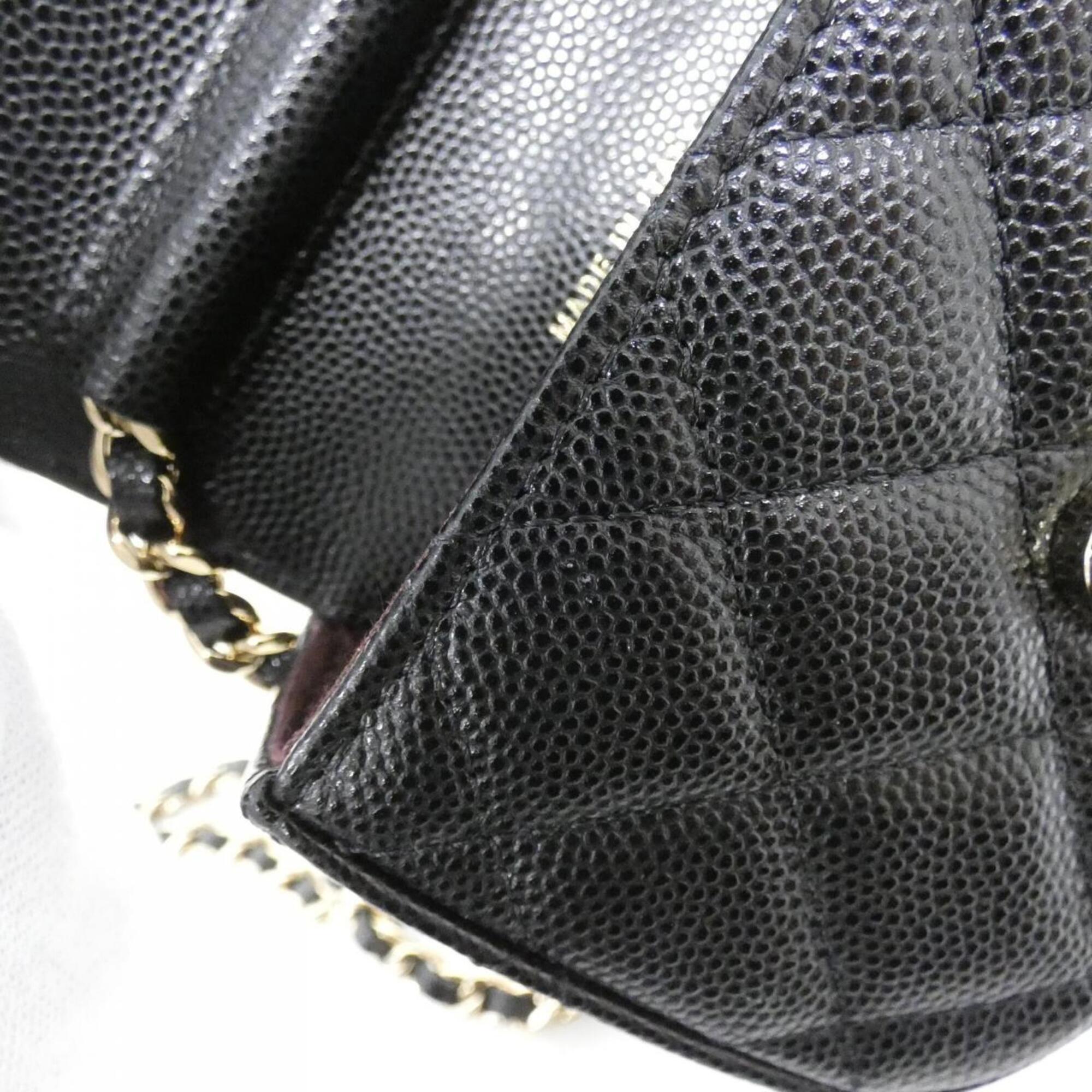 Chanel Black Grained Calfskin Handbag Shoulder Bag (Pre-Owned)