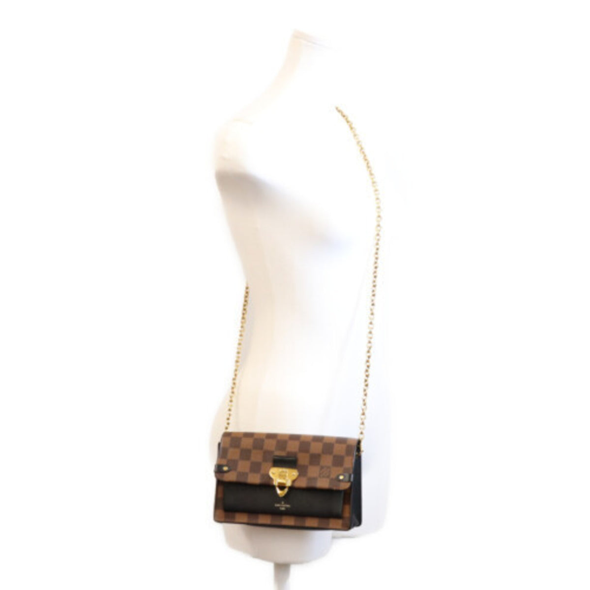 Louis Vuitton Black Brown Damier Canvas Shoulder Bag (Pre-Owned)