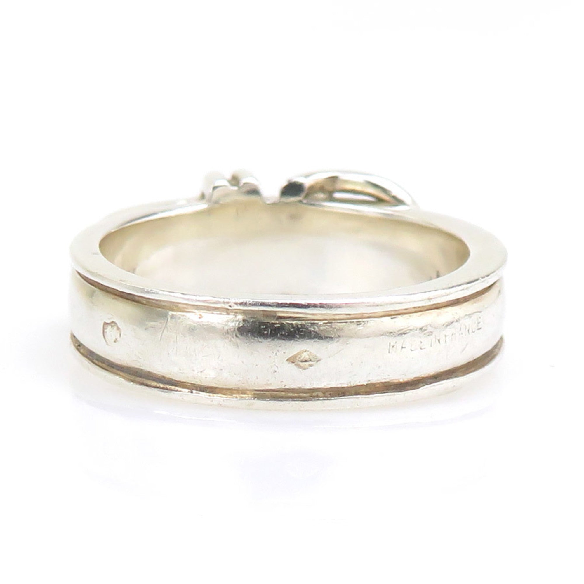 Hermes Silver Silver 925 Band Ring (Pre-Owned)