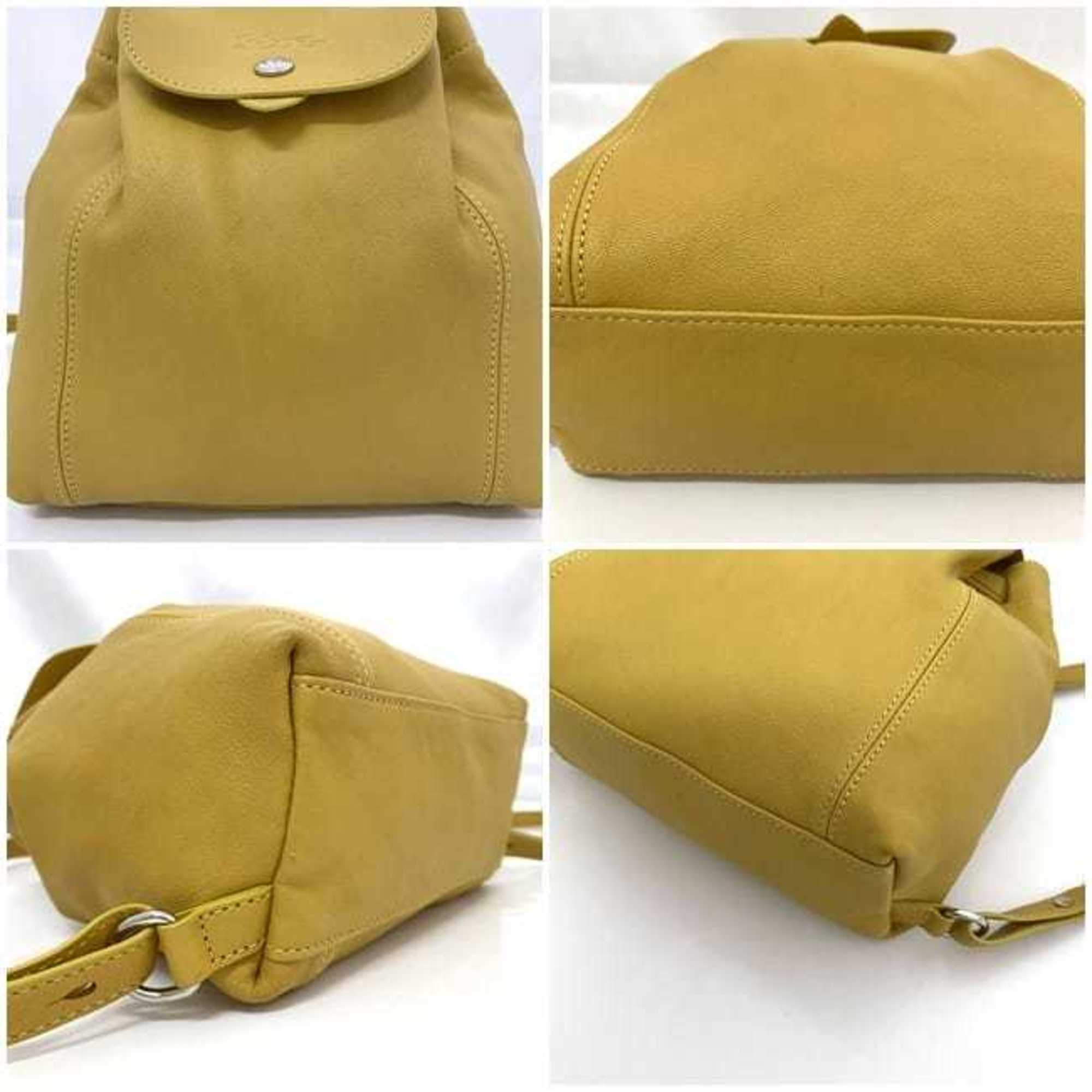 Longchamp Yellow Leather Backpack (Pre-Owned)