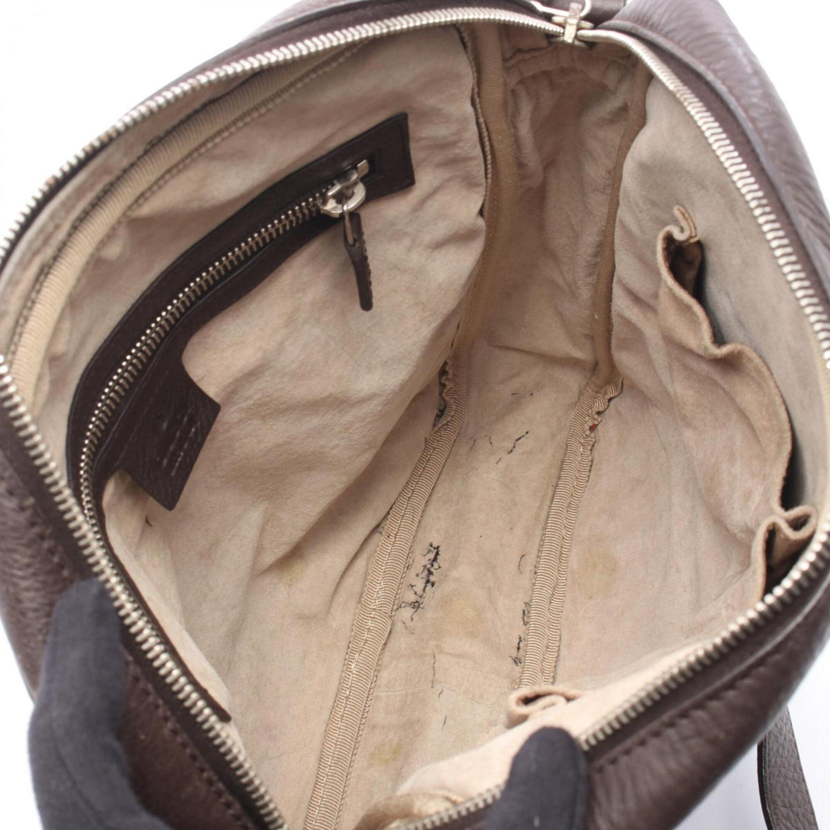 Gucci Brown Leather Handbag Shoulder Bag (Pre-Owned)