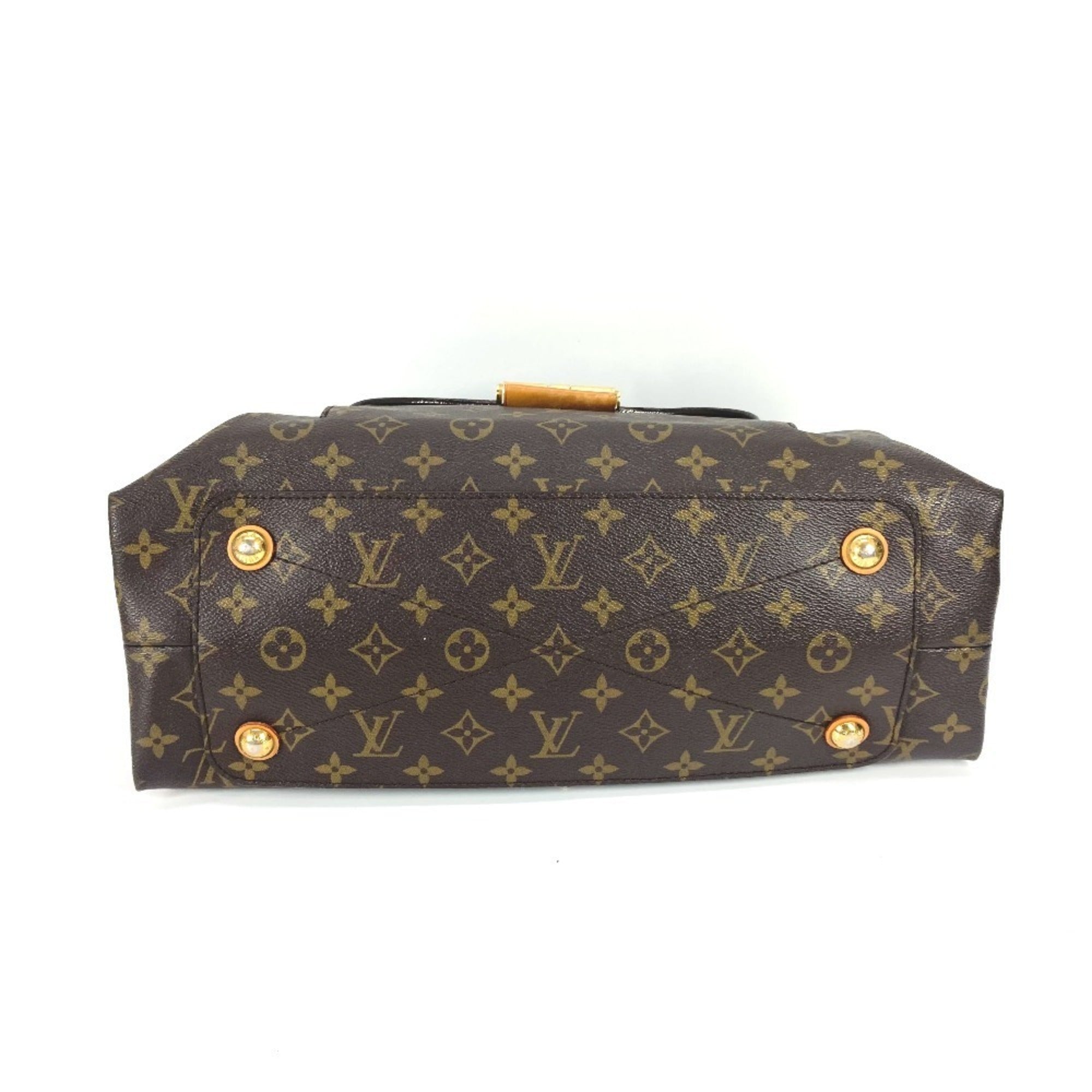 Louis Vuitton Brown Purple Monogram Canvas Shoulder Bag Tote Bag (Pre-Owned)