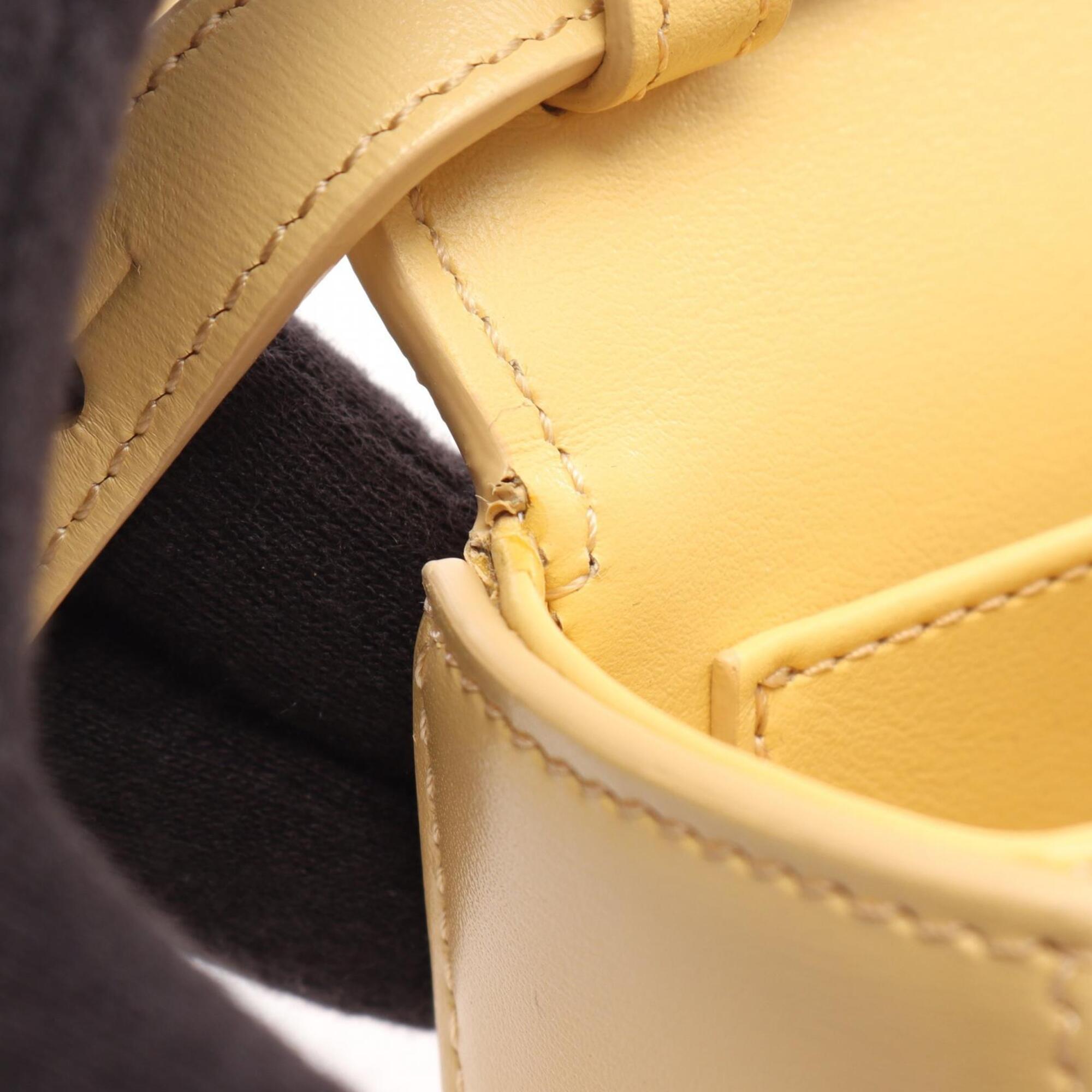 Celine Yellow Leather Handbag Shoulder Bag (Pre-Owned)