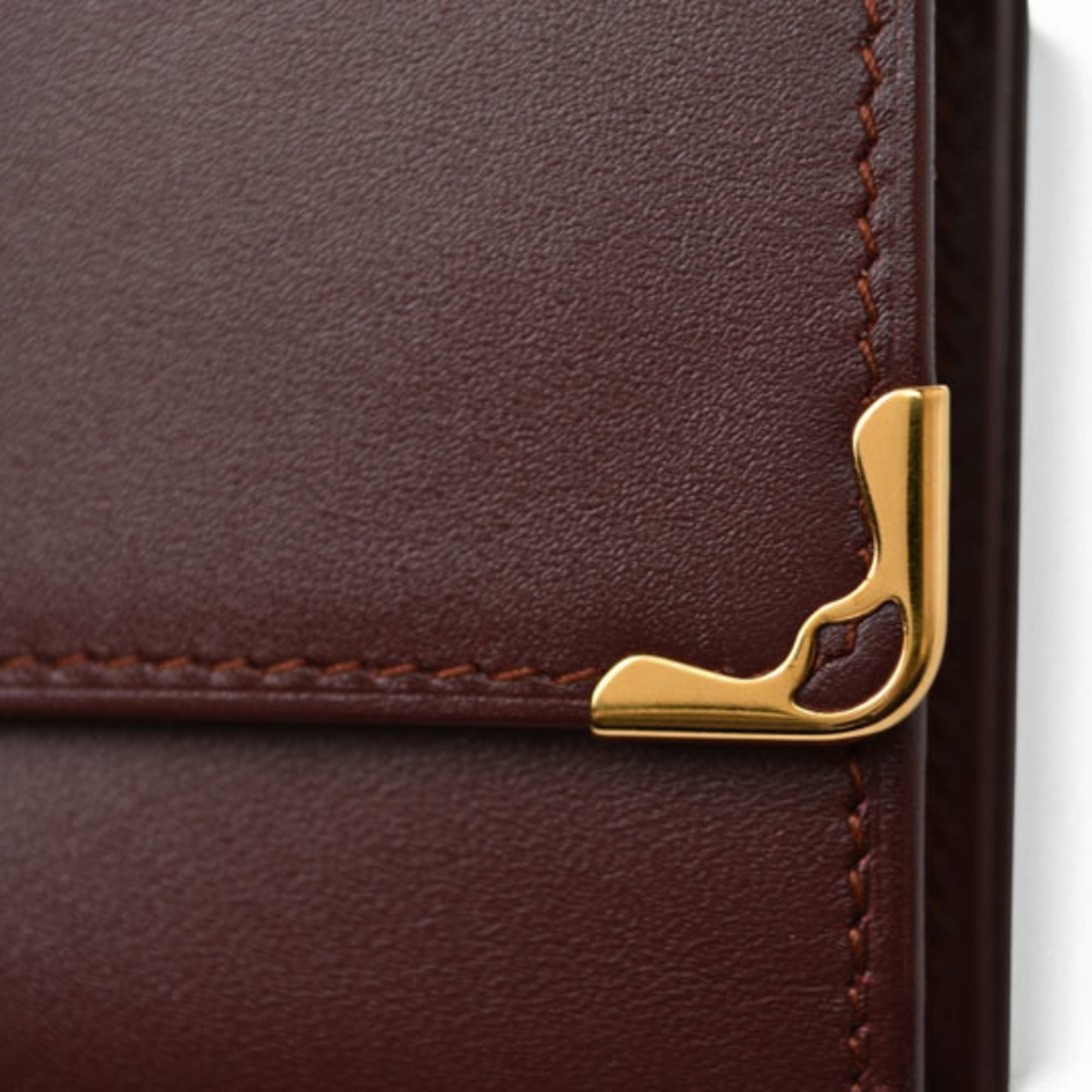 Cartier Must Bordeaux Leather Long Wallet (Bi-Fold) (Pre-Owned)