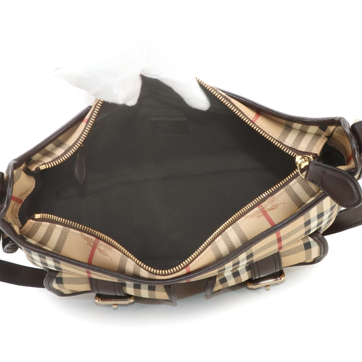 Burberry Beige Brown Pvc Leather Handbag Shoulder Bag (Pre-Owned)