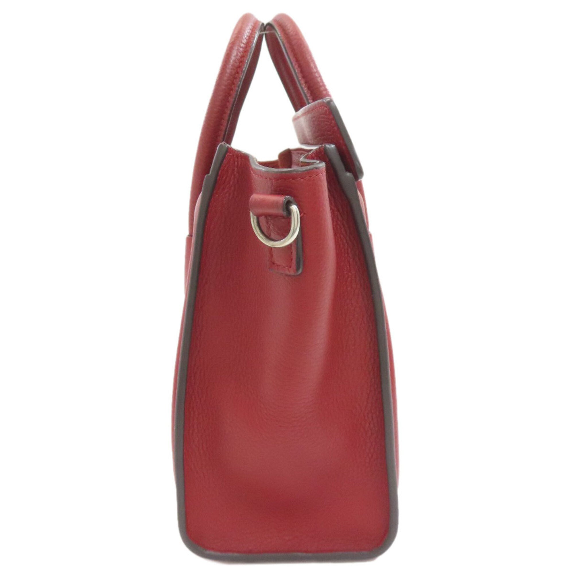 Celine Luggage Red Color Leather Handbag (Pre-Owned)