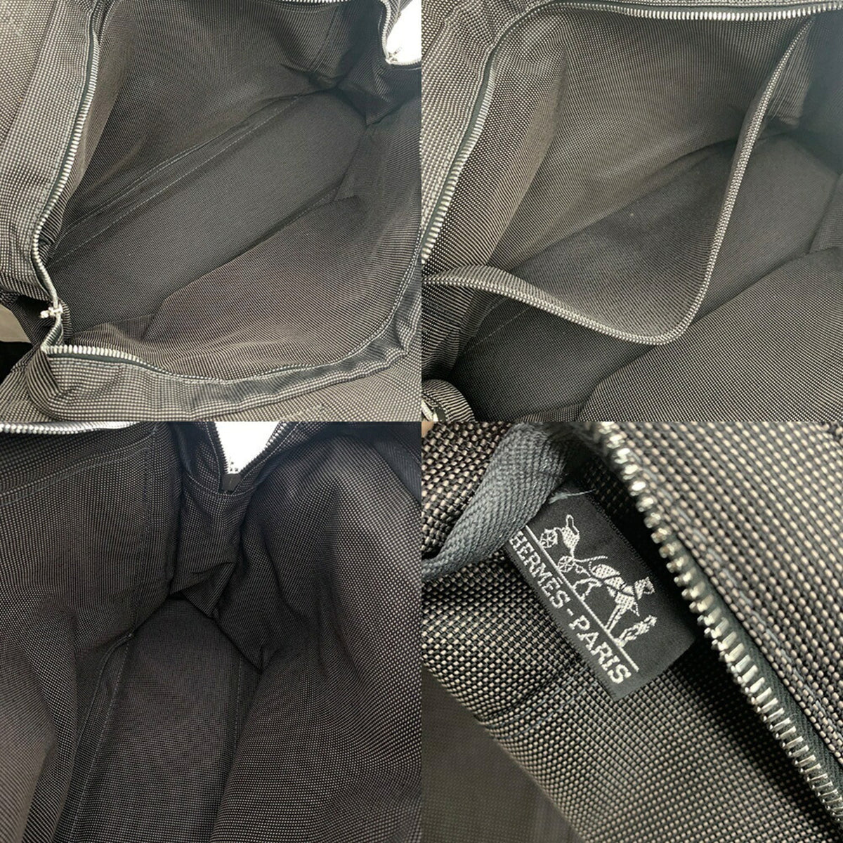 Hermes Her Line Gray Nylon Canvas Tote Bag (Pre-Owned)