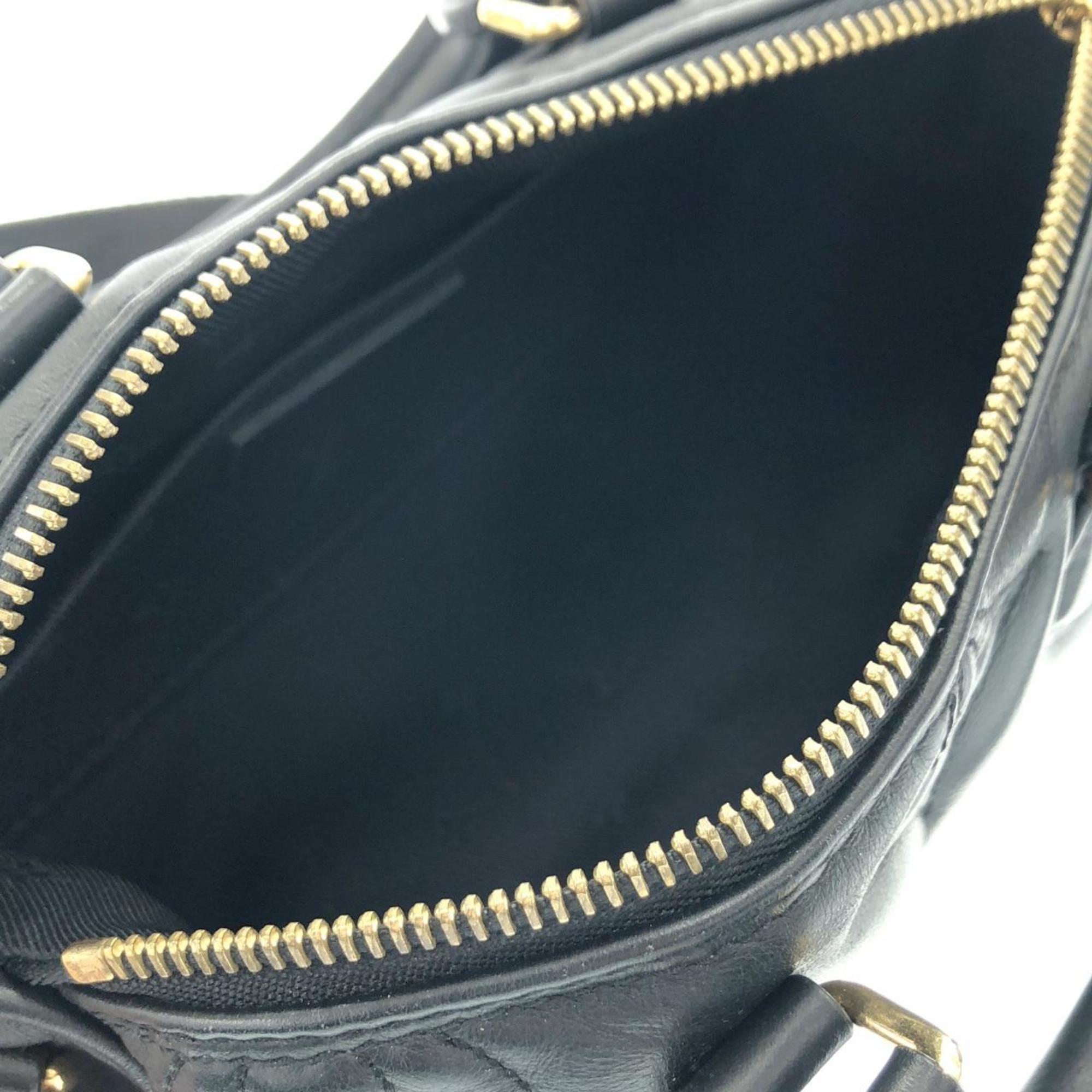 Louis Vuitton Black Leather Shoulder Bag (Pre-Owned)