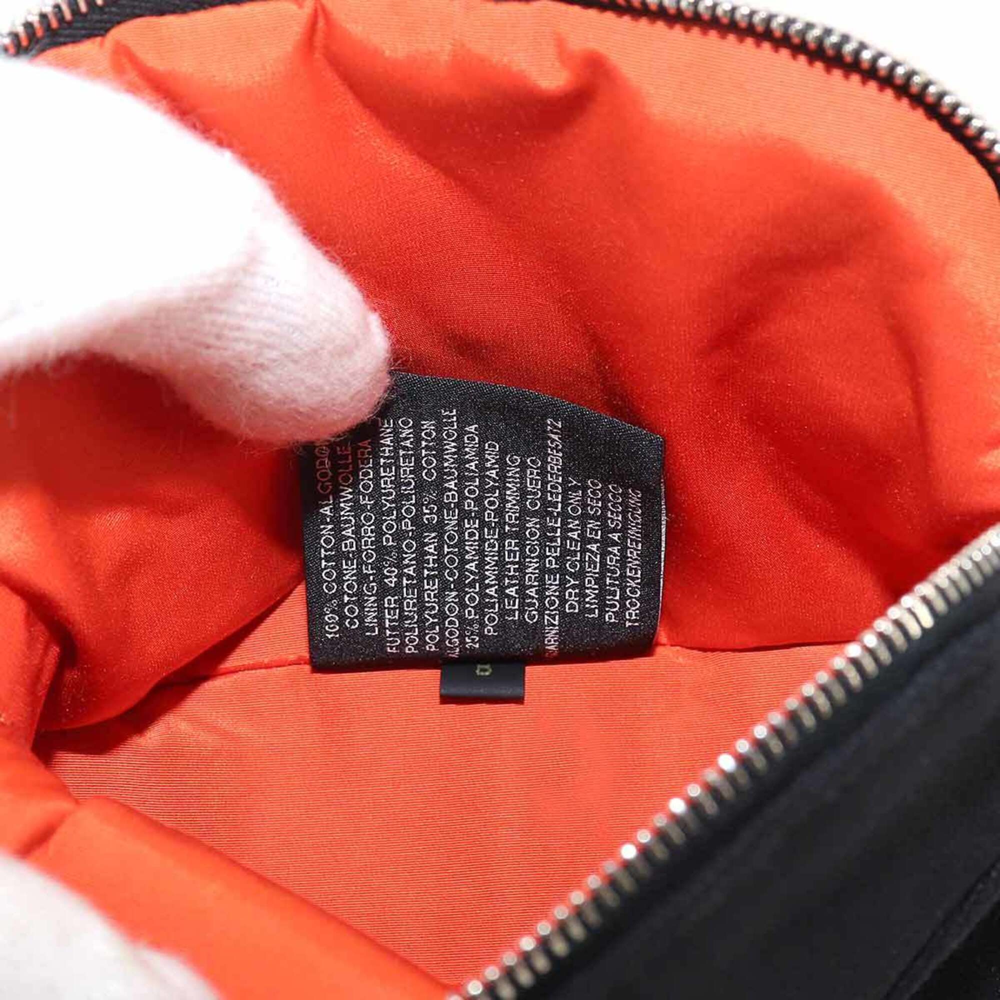 Hermes Black Cotton Canvas Leather Pouch (Pre-Owned)