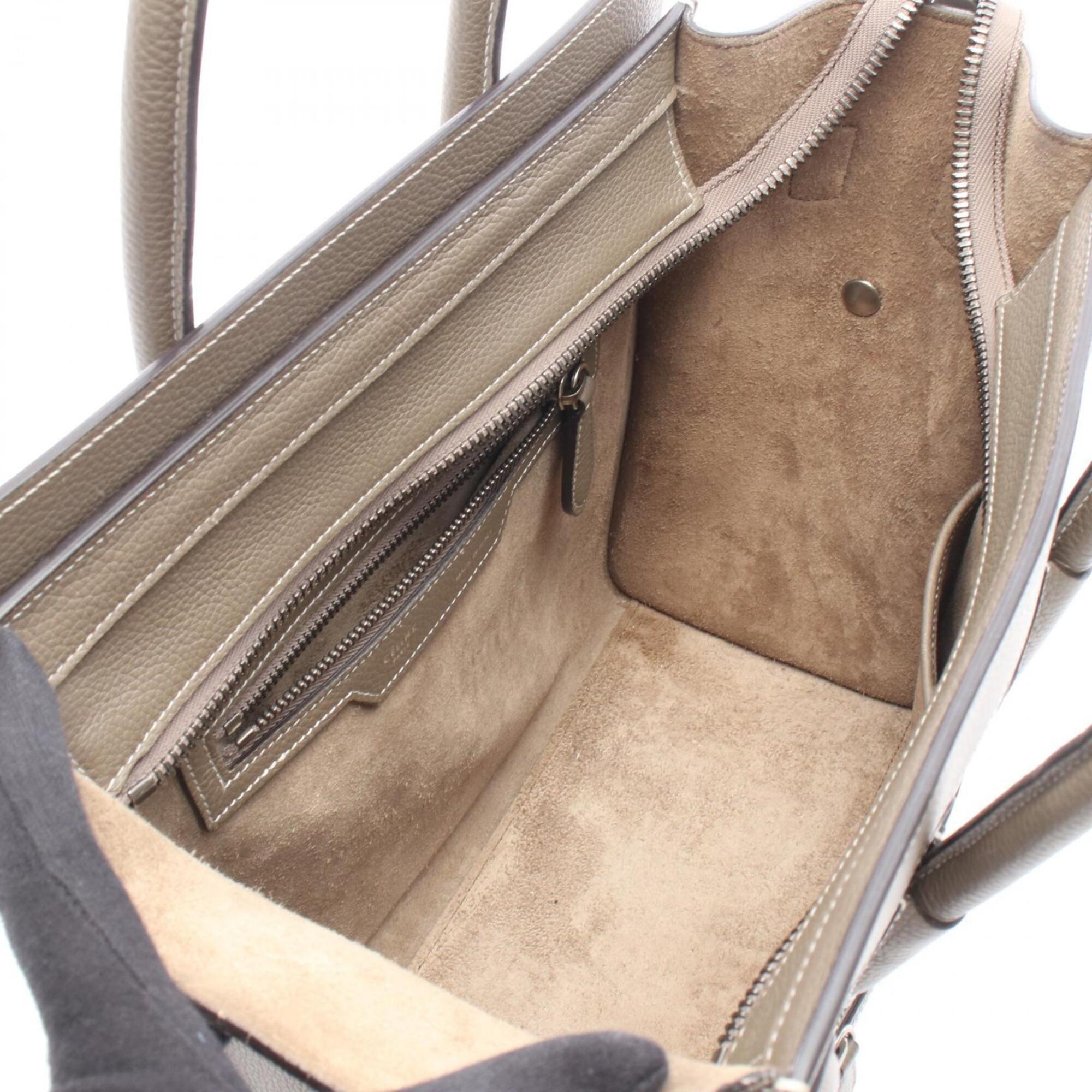 Celine Gray Leather Handbag Tote Bag (Pre-Owned)
