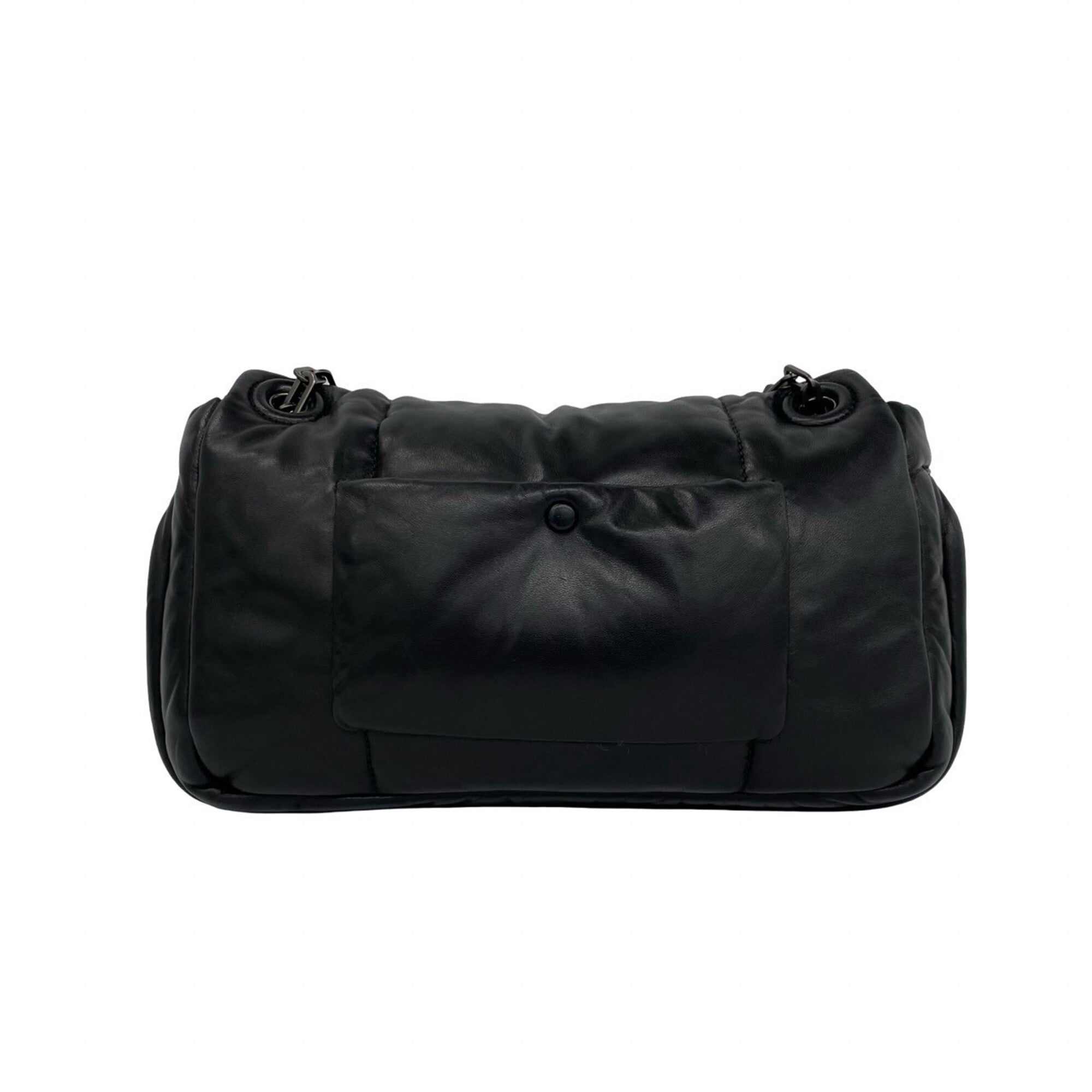 Prada Black Leather Pochette Shoulder Bag (Pre-Owned)