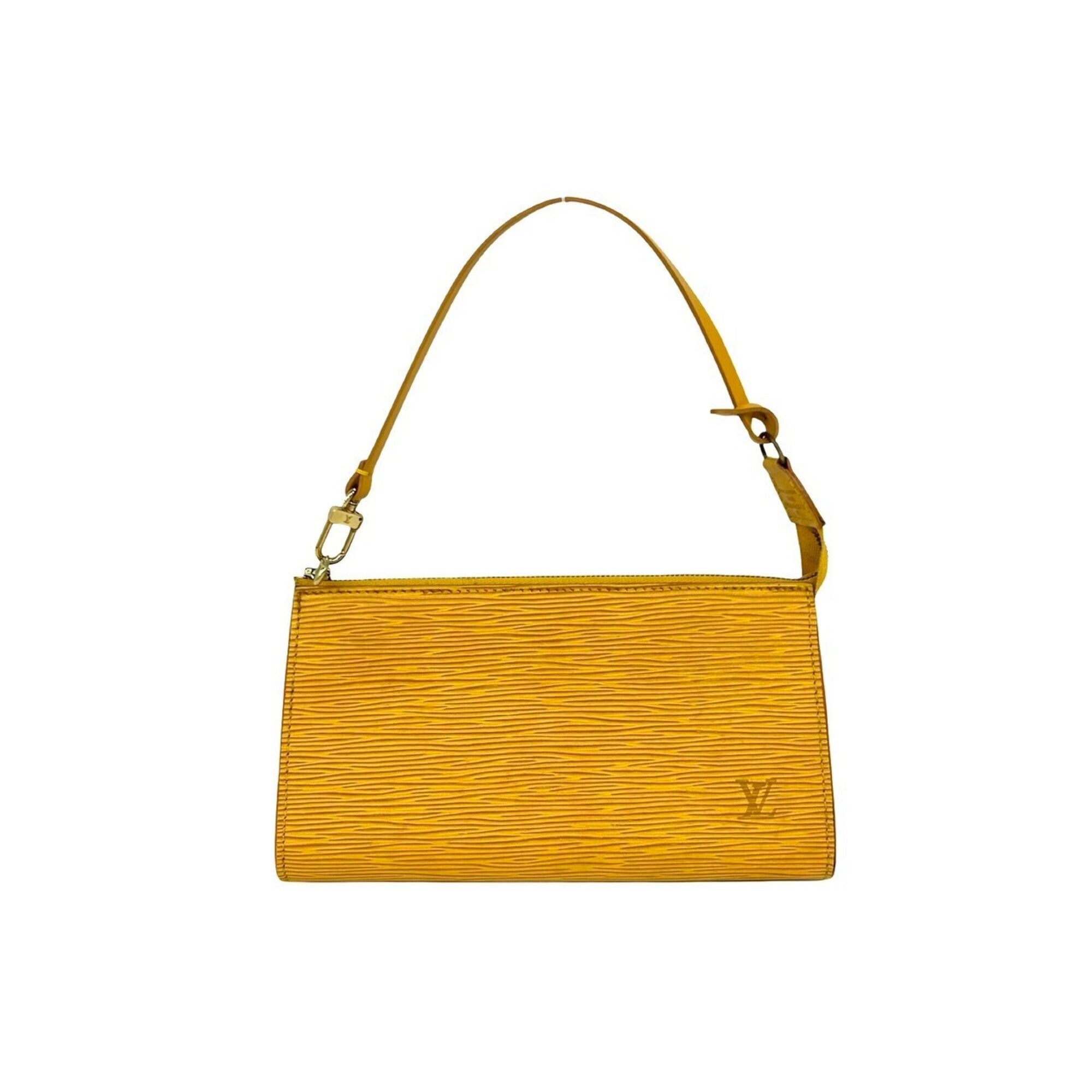 Louis Vuitton Yellow Leather Handbag Pochette (Pre-Owned)