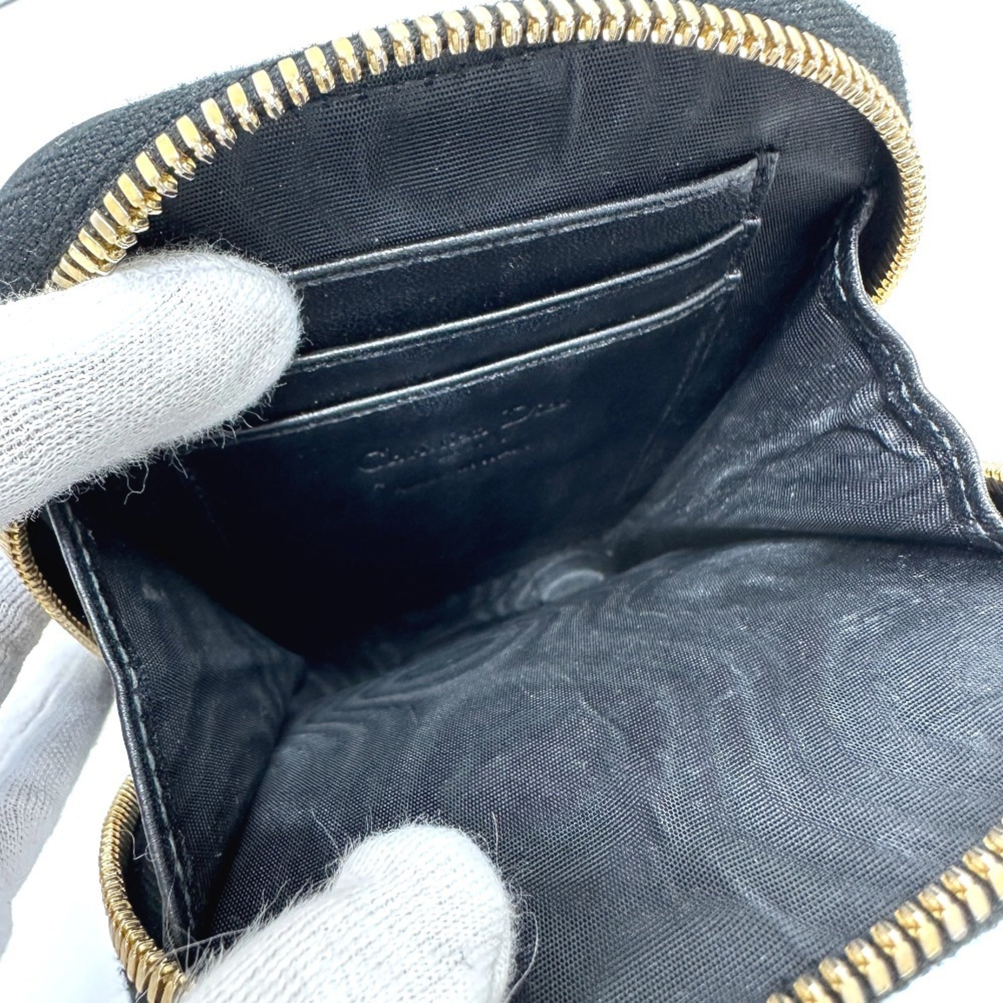Christian Dior Cannage/Lady Dior Black Leather Shoulder Bag (Pre-Owned)