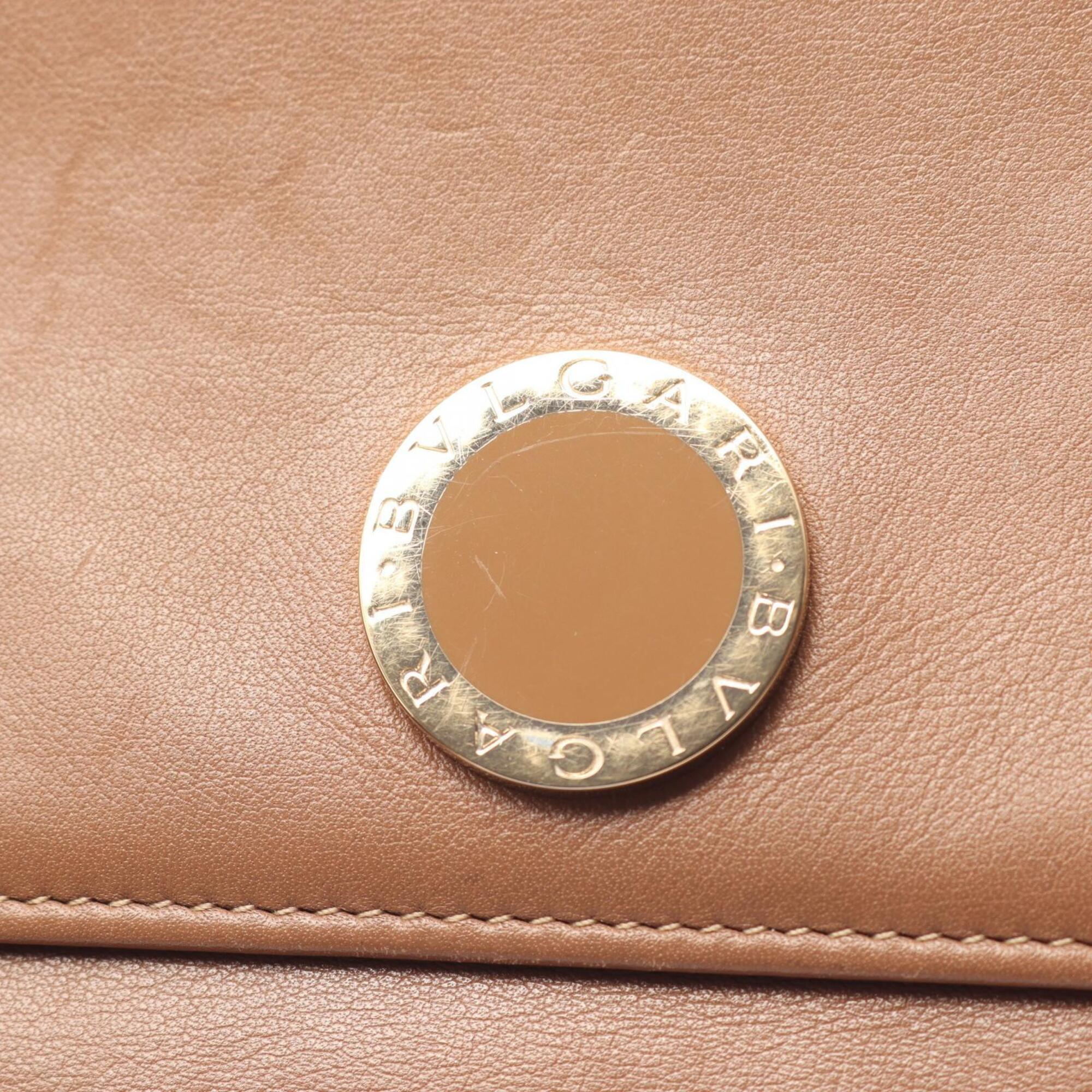 Bvlgari Brown Leather Long Wallet (Bi-Fold) (Pre-Owned)