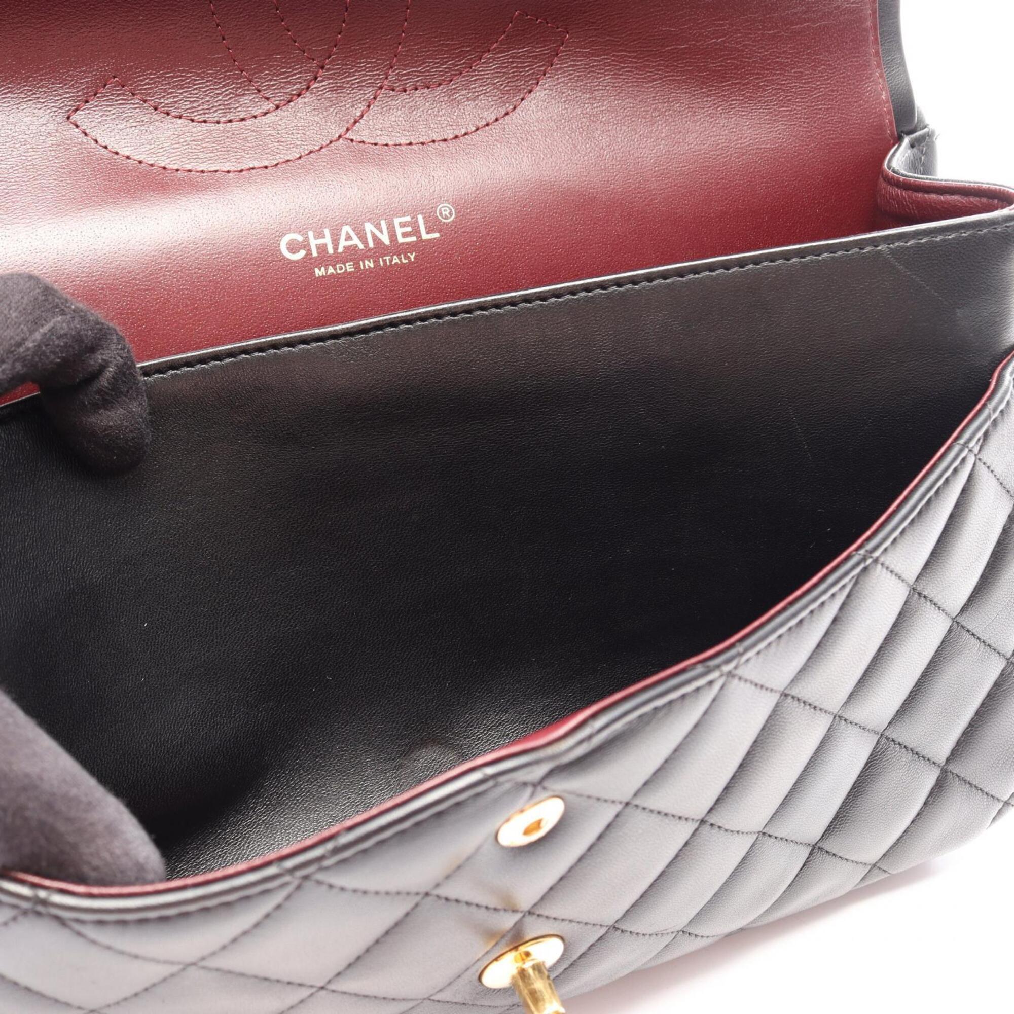 Chanel Black Leather Handbag Shoulder Bag (Pre-Owned)