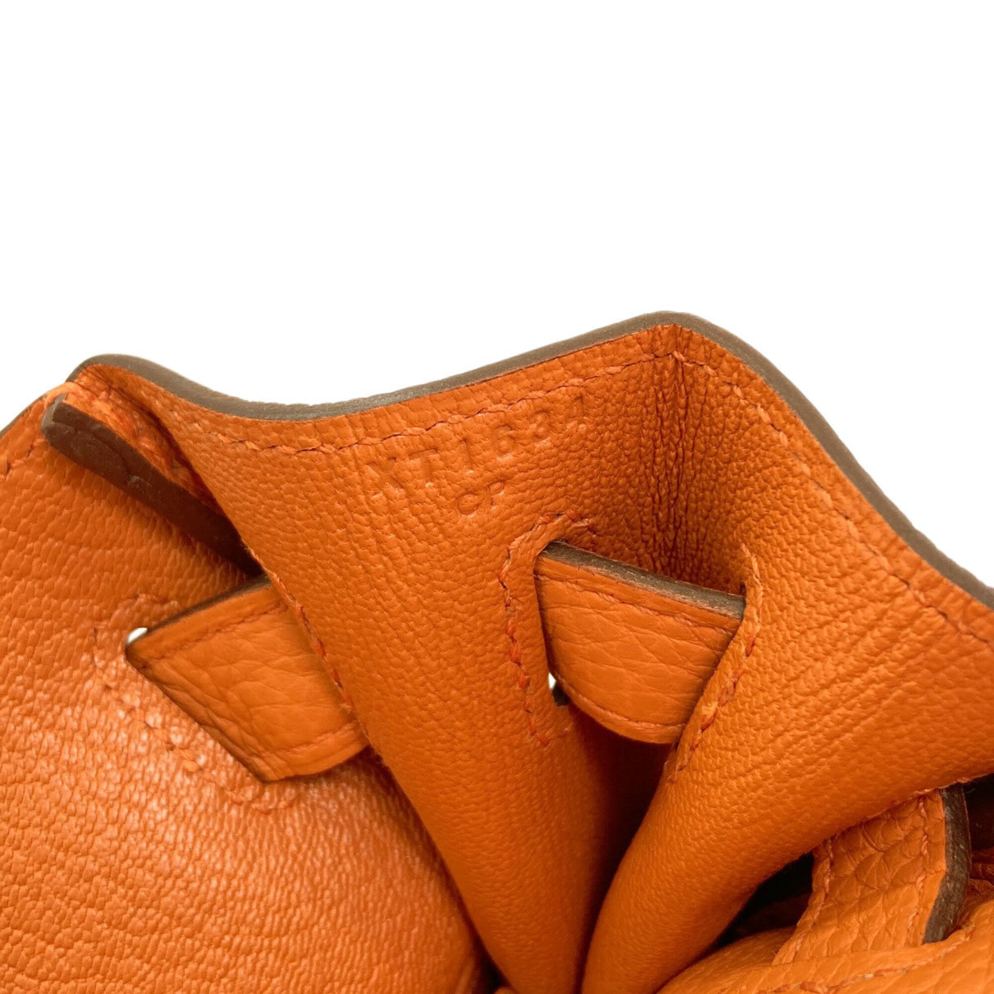 Hermes Kelly Orange Togo Leather Handbag (Pre-Owned)