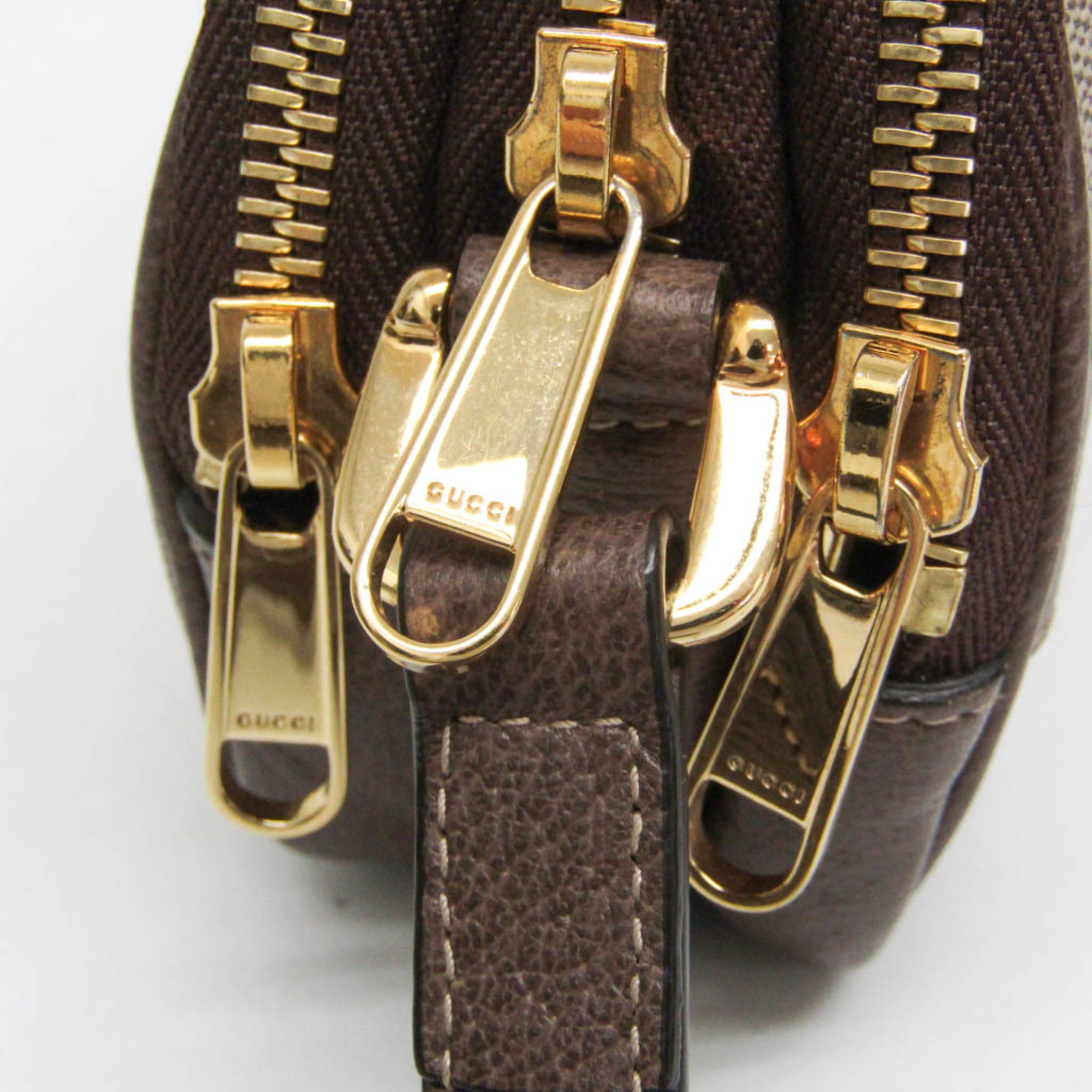 Gucci Ophidia Beige Brown Leather Gg Supreme Shoulder Bag (Pre-Owned)