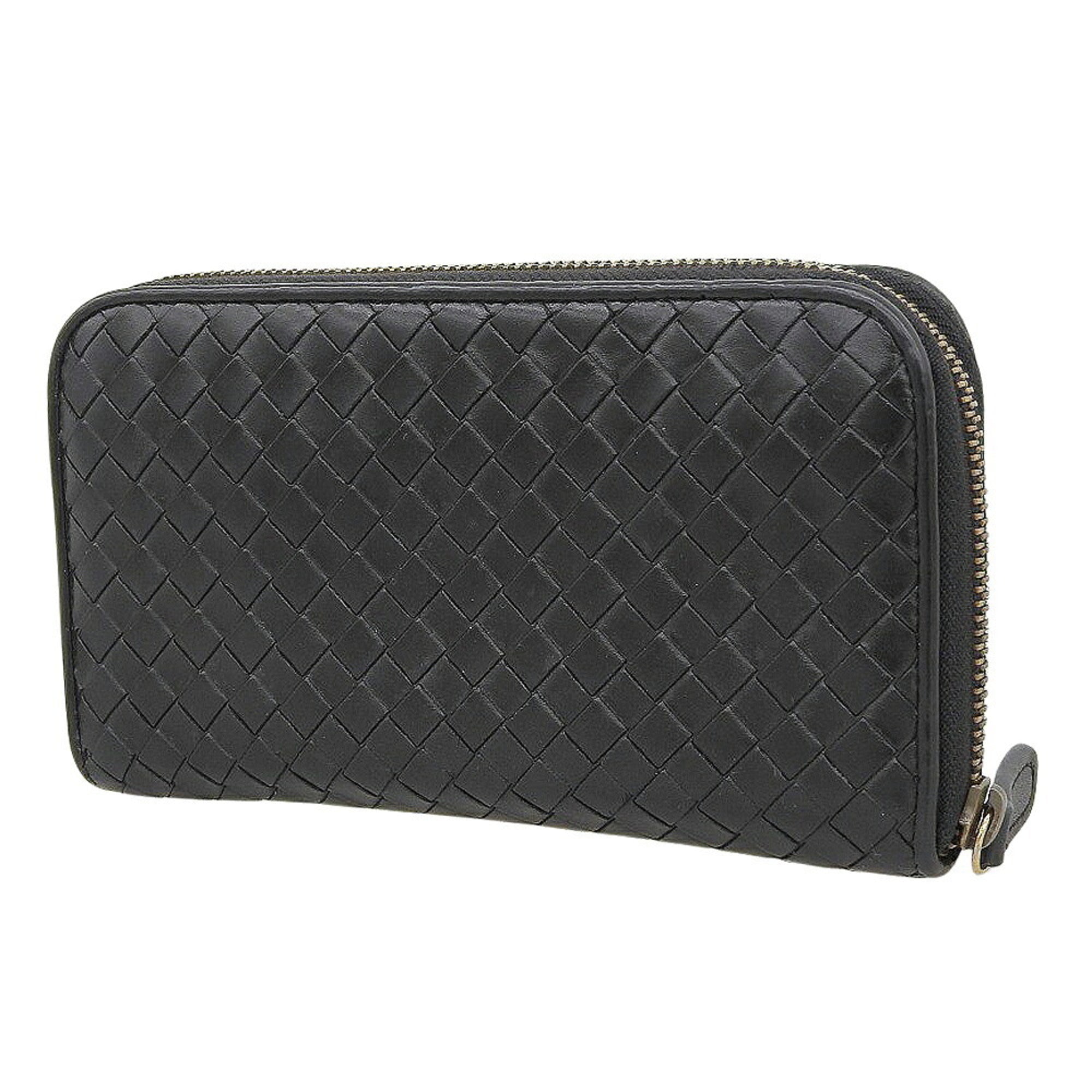 Bottega Veneta Black Intrecciato Long Wallet (Bi-Fold) (Pre-Owned)