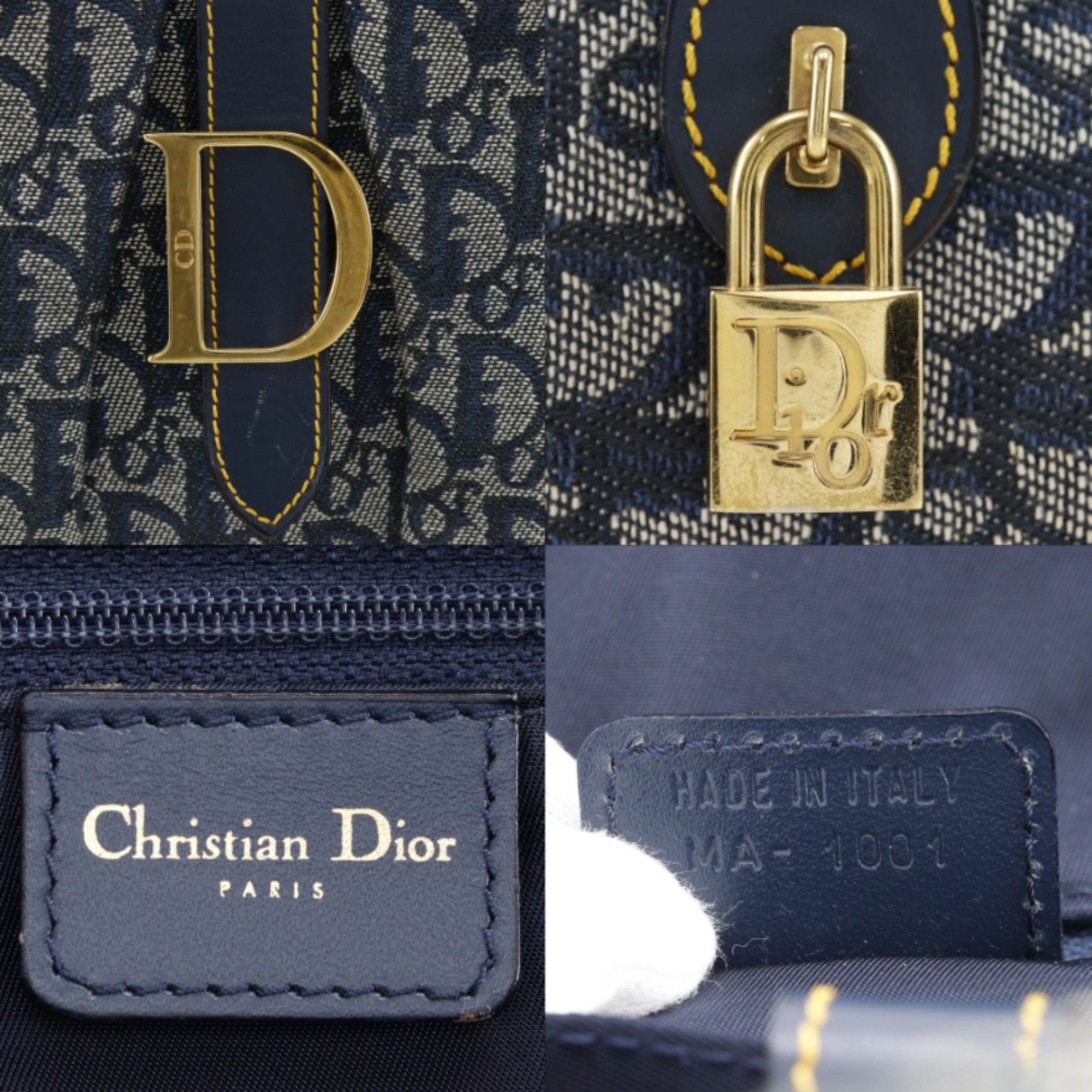 Christian Dior Navy Canvas Handbag (Pre-Owned)