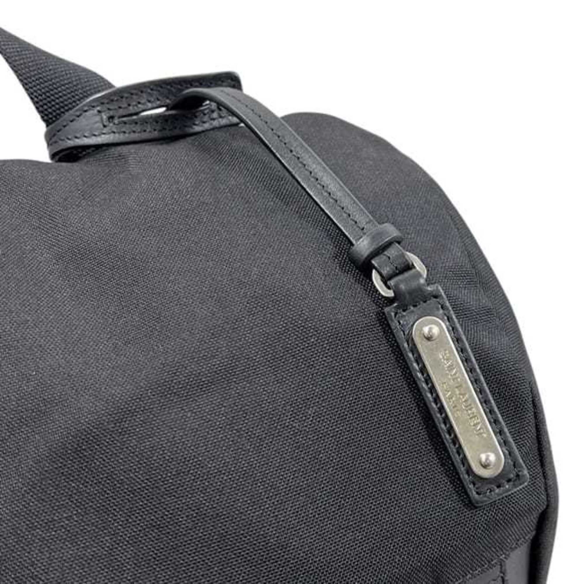 Saint Laurent Black Canvas Leather Backpack (Pre-Owned)