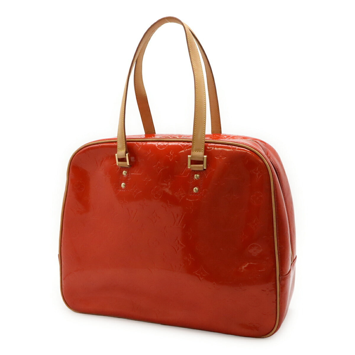 Louis Vuitton Galle Red Color Rouge Monogram Vernis Boston Bag Shoulder Bag Tote Bag (Pre-Owned)