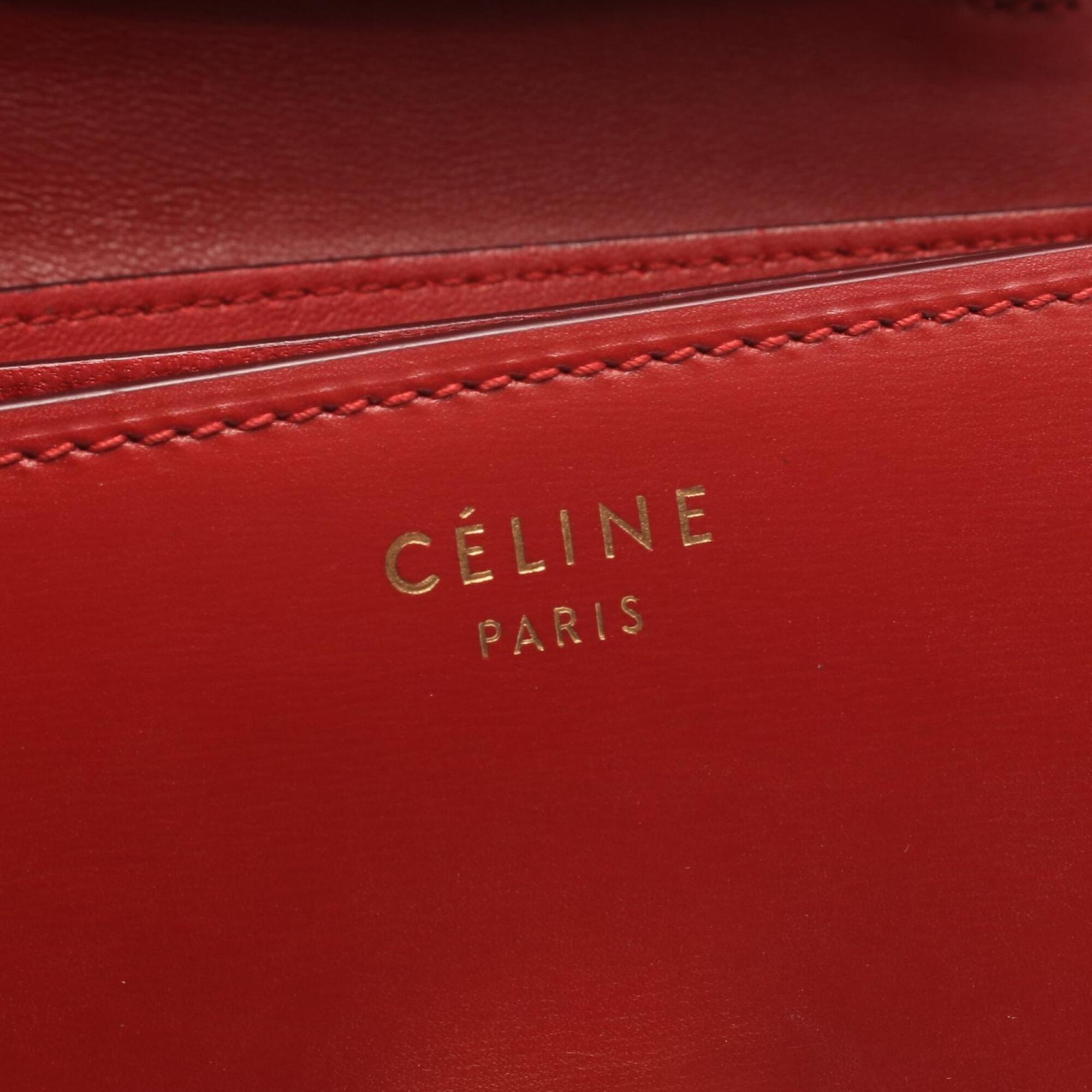 Celine Red Color Leather Handbag Shoulder Bag (Pre-Owned)