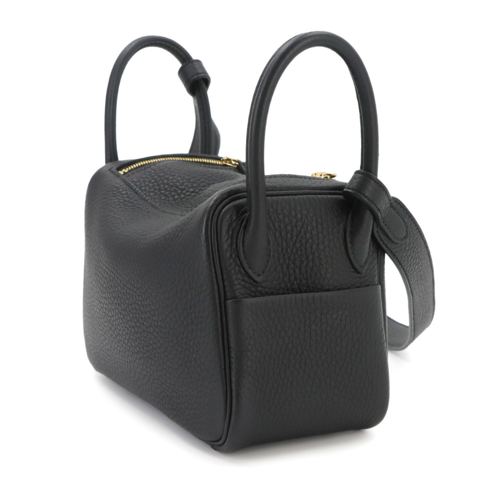 Hermes Black Taurillon Clemence Leather Handbag (Pre-Owned)