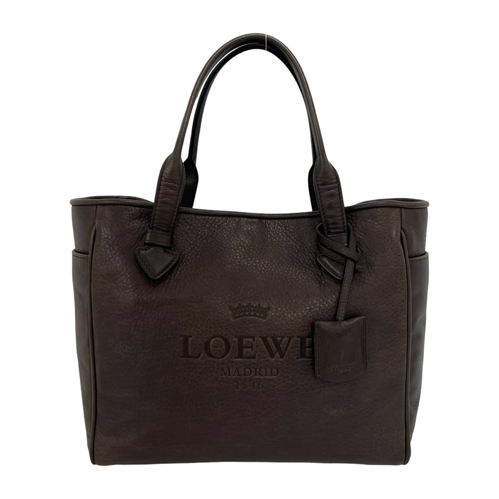 Loewe Brown Leather Handbag Shoulder Bag Tote Bag (Pre-Owned)