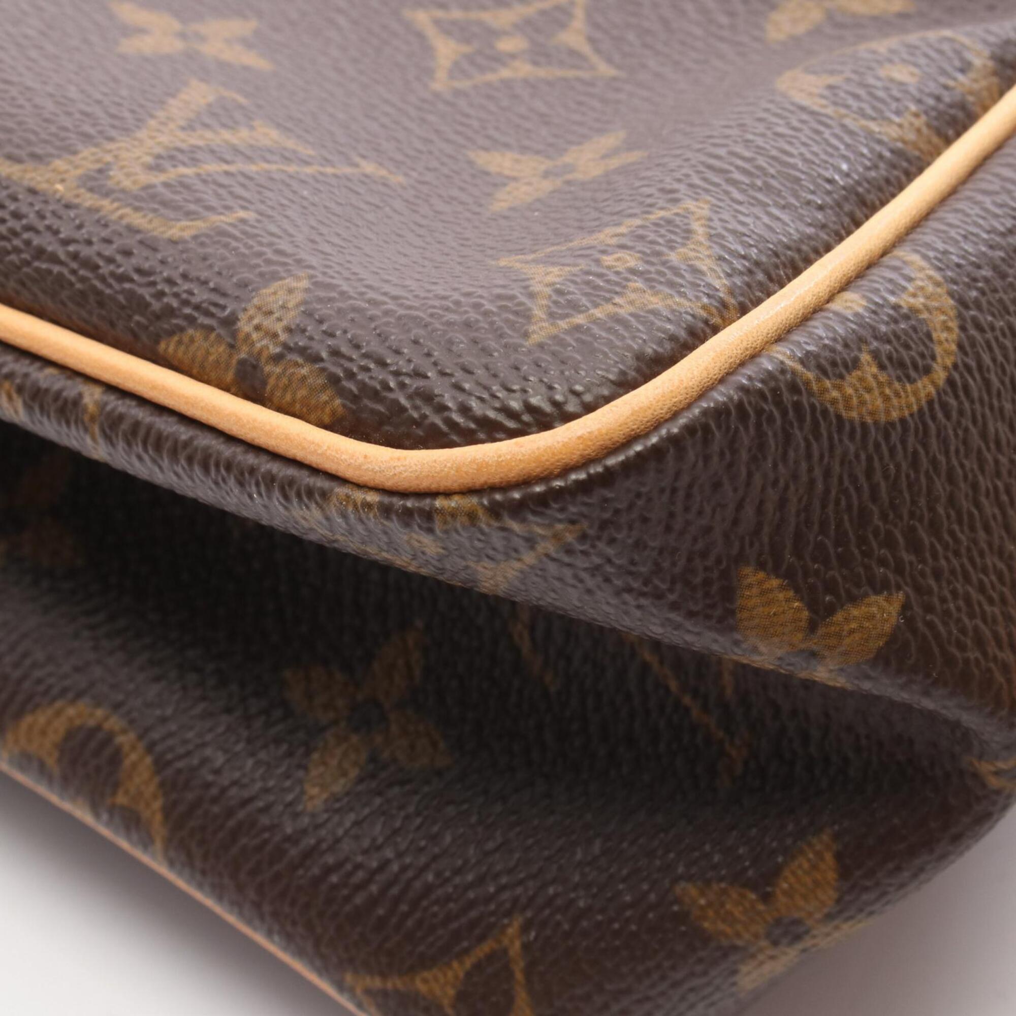 Louis Vuitton Brown Monogram Coated Canvas Leather Handbag Shoulder Bag (Pre-Owned)