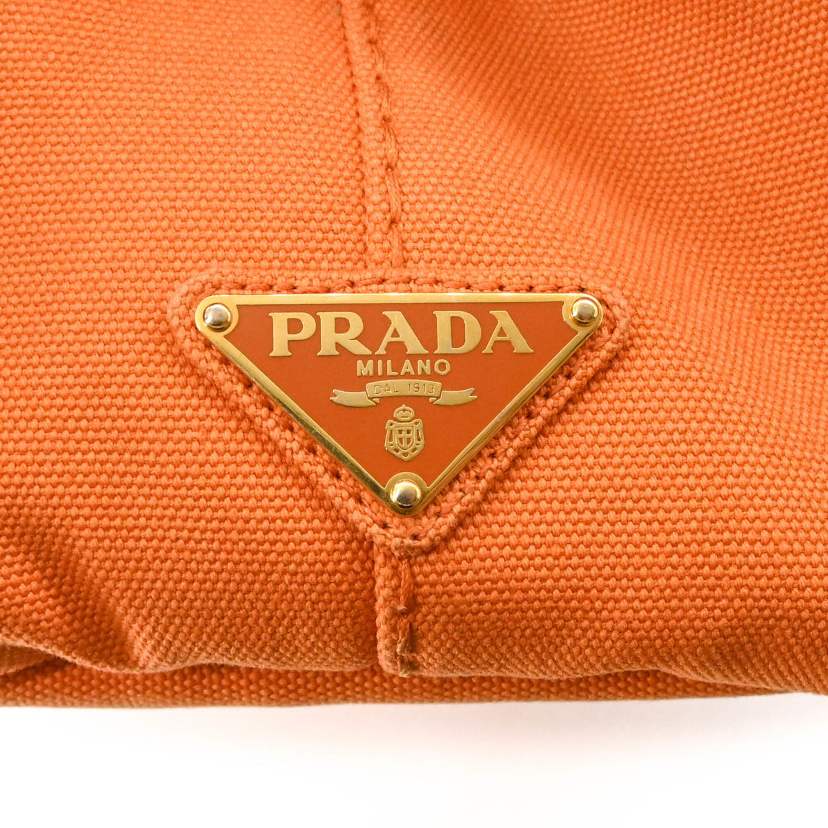 Prada Orange Canvas Handbag Shoulder Bag Tote Bag (Pre-Owned)