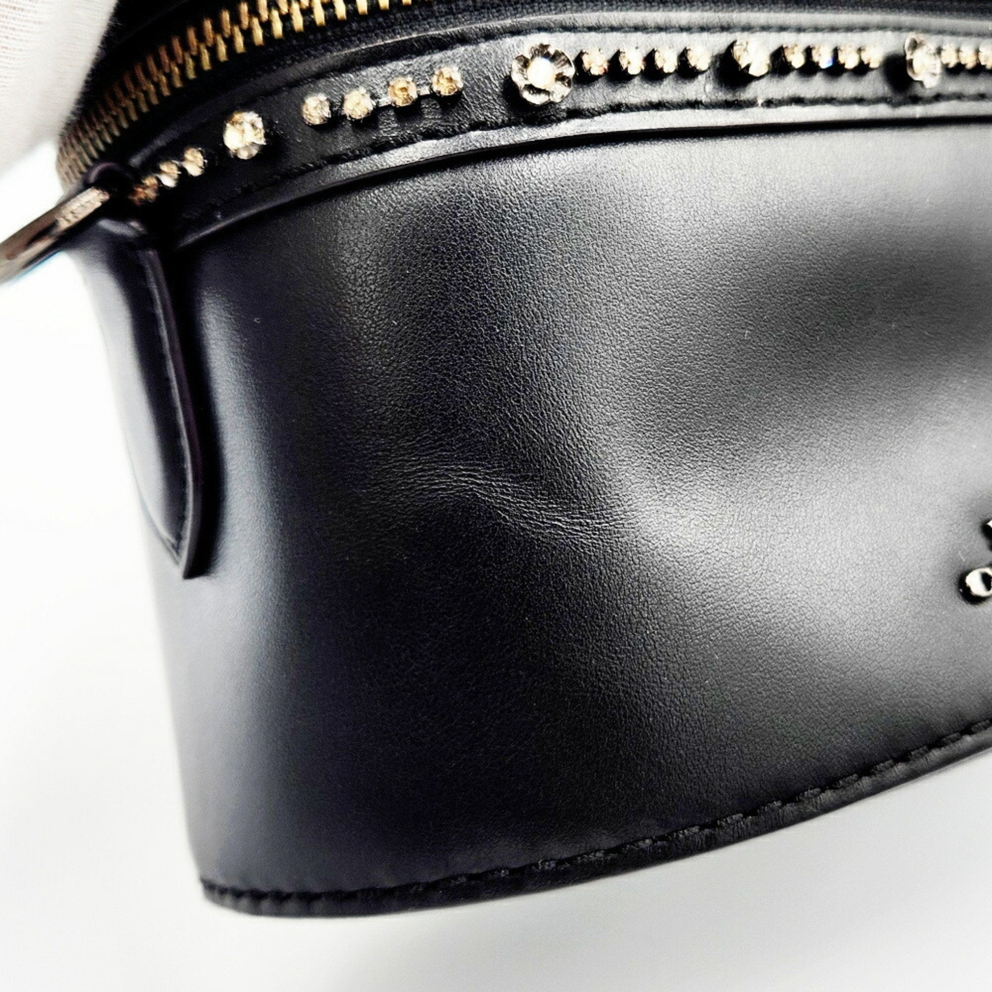 Coach Black Leather Handbag Shoulder Bag Vanity Bag (Pre-Owned)