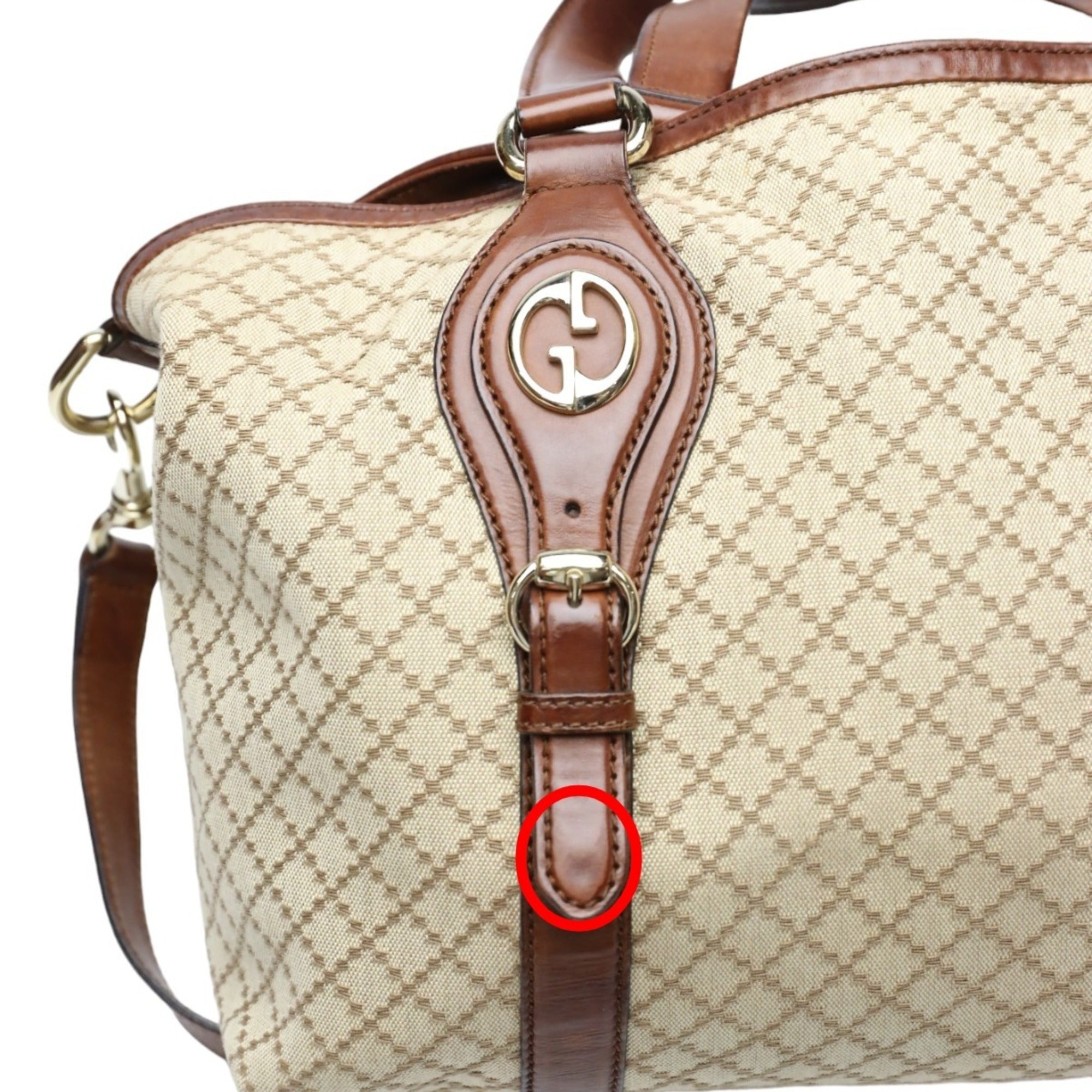 Gucci Brown Canvas Shoulder Bag Tote Bag (Pre-Owned)