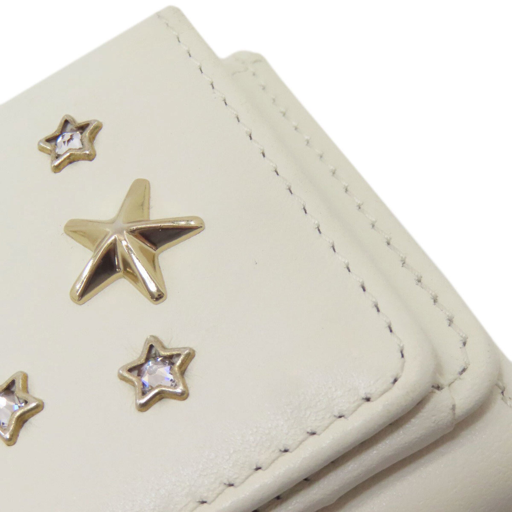 Jimmy Choo White Leather Wallet (Tri-Fold) (Pre-Owned)