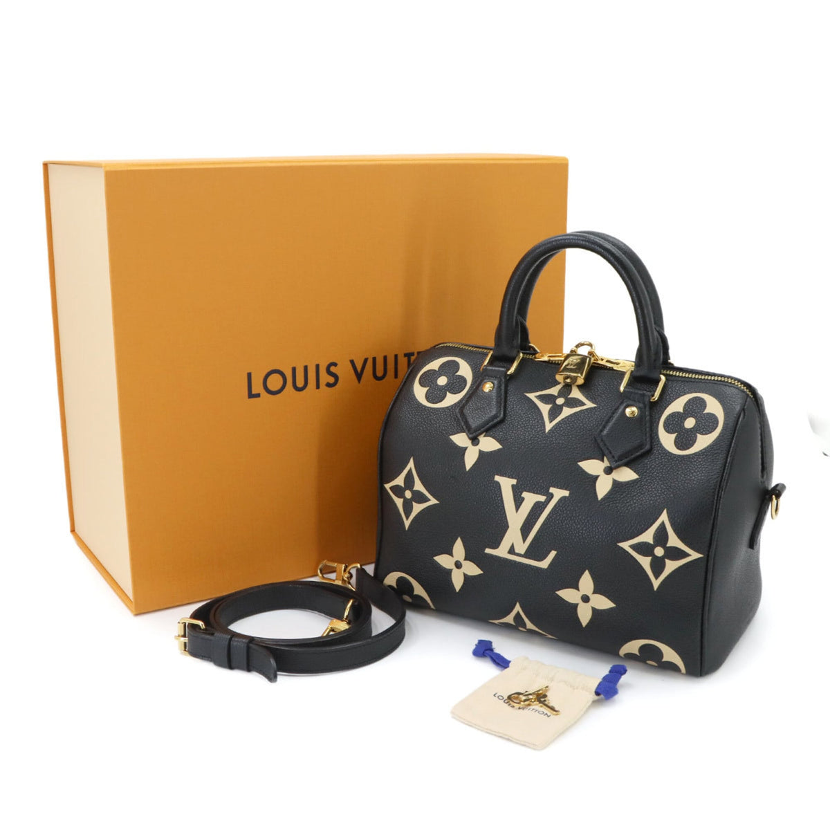 Louis Vuitton Beige Bicolor Black Monogram Monogram Empreinte Handbag (Pre-Owned)