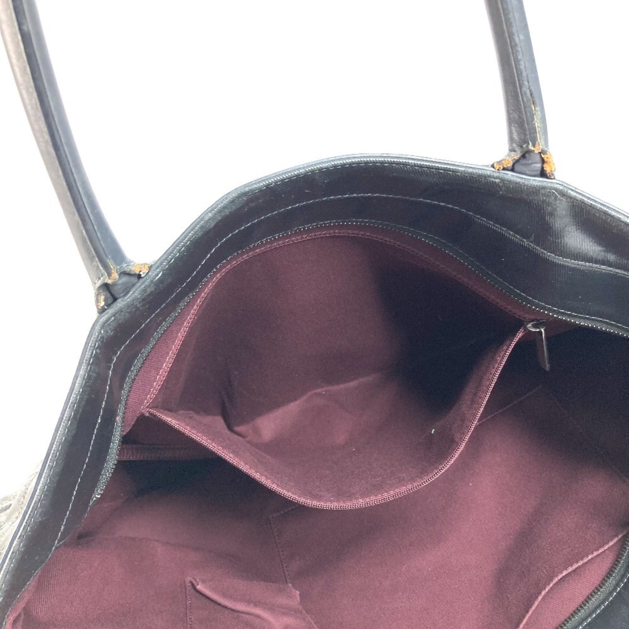 Chanel Matelasse Black Coated Canvas Leather Boston Bag Shoulder Bag Tote Bag (Pre-Owned)