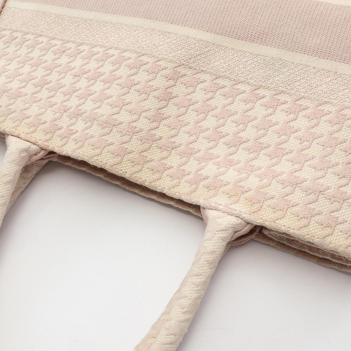 Christian Dior Pink White Canvas Handbag Tote Bag (Pre-Owned)