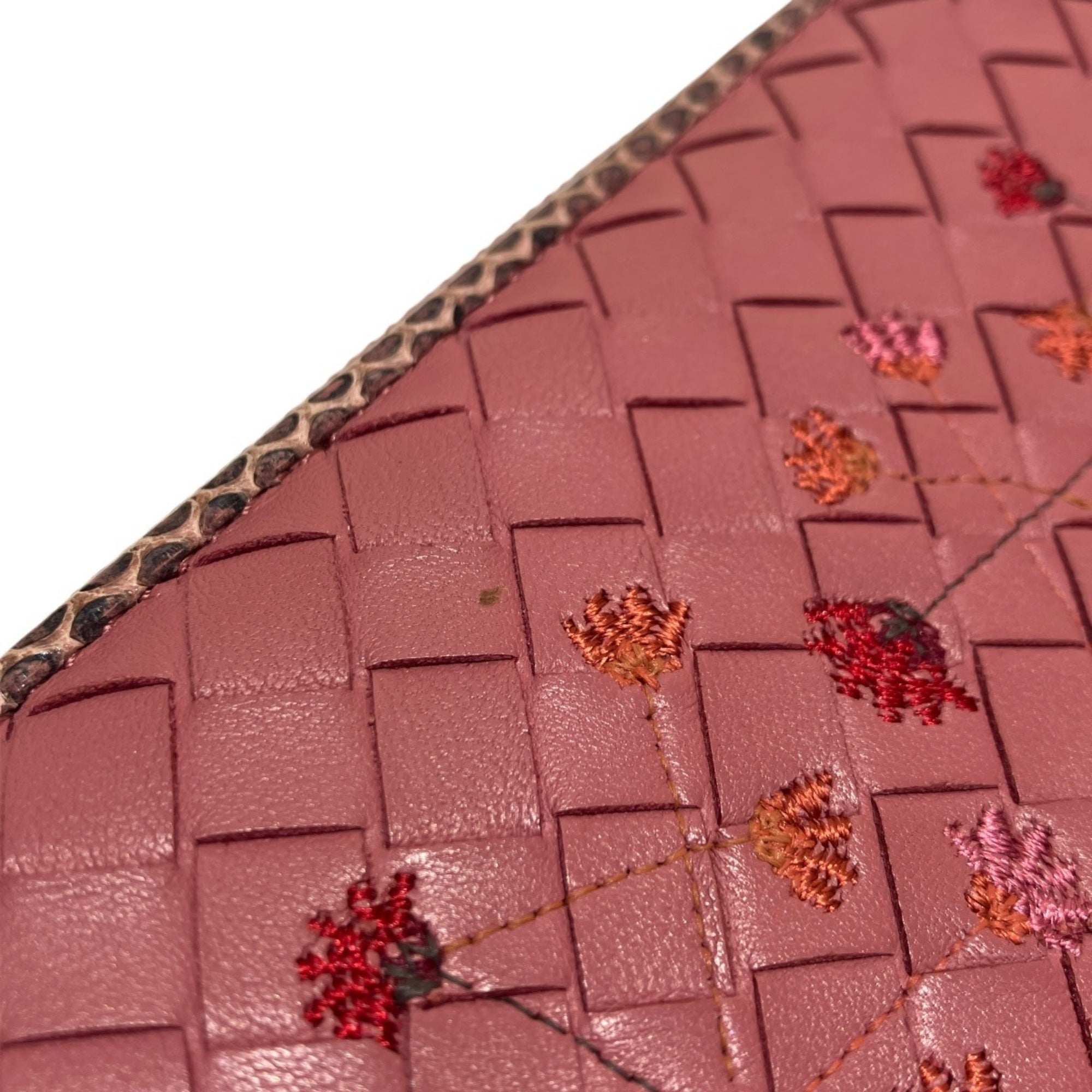 Bottega Veneta Pink Leather Long Wallet (Bi-Fold) (Pre-Owned)