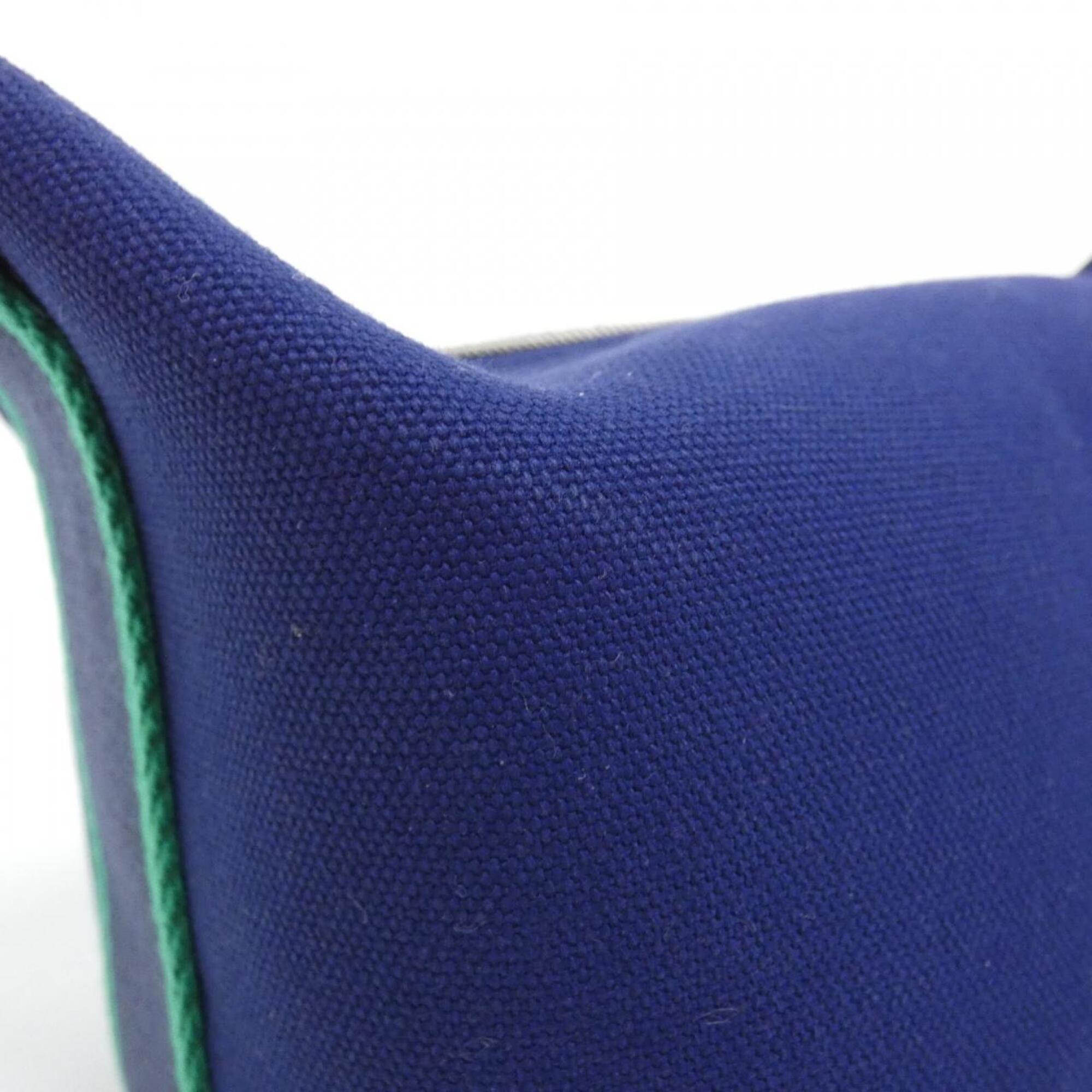 Hermes Blue Marine Blue Canvas Handbag Pouch (Pre-Owned)