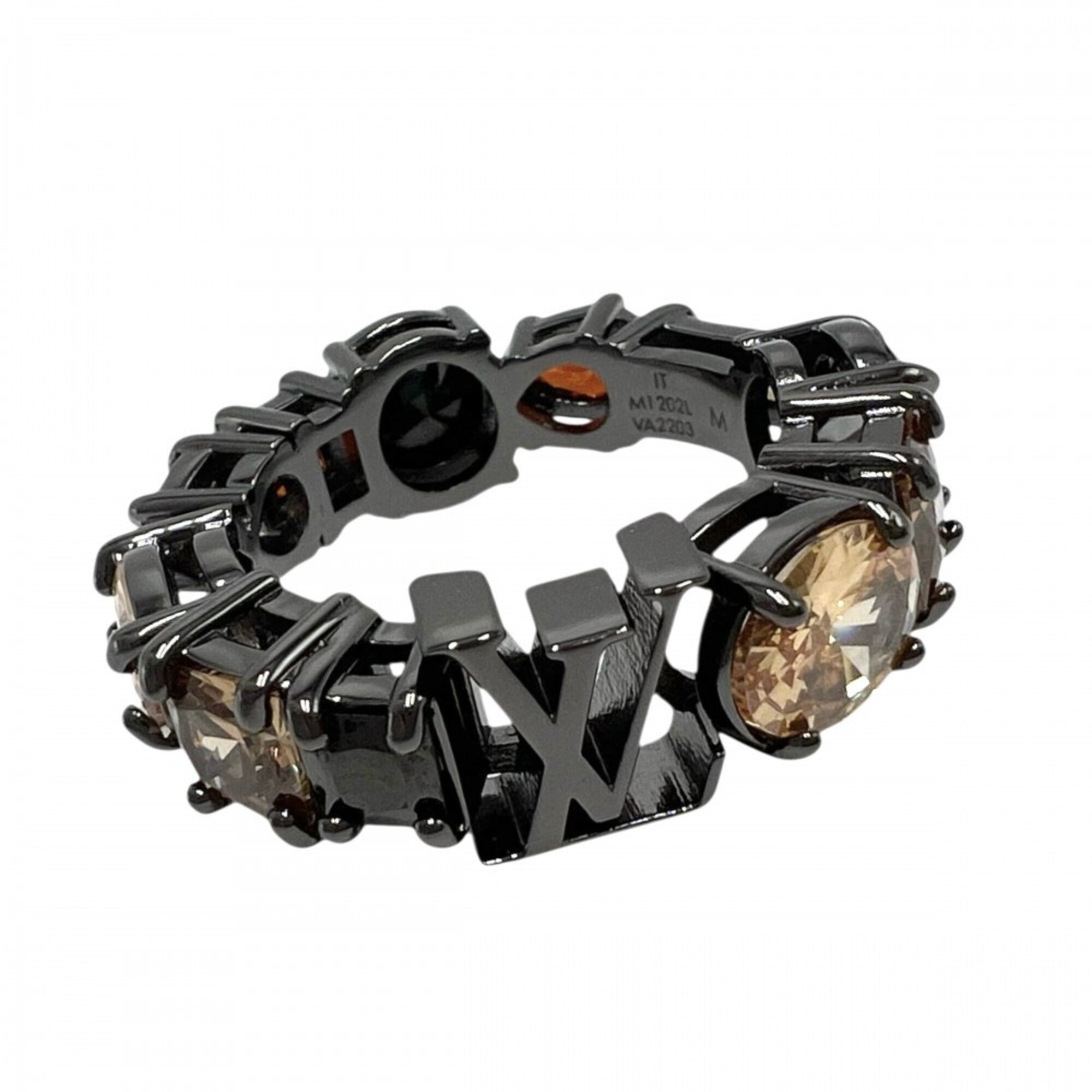 Louis Vuitton Black Orange Rhinestone Band Ring (Pre-Owned)