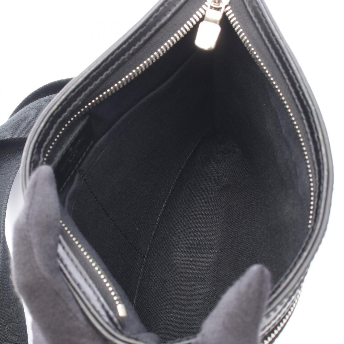 Louis Vuitton Black Coated Canvas Leather Handbag Shoulder Bag (Pre-Owned)