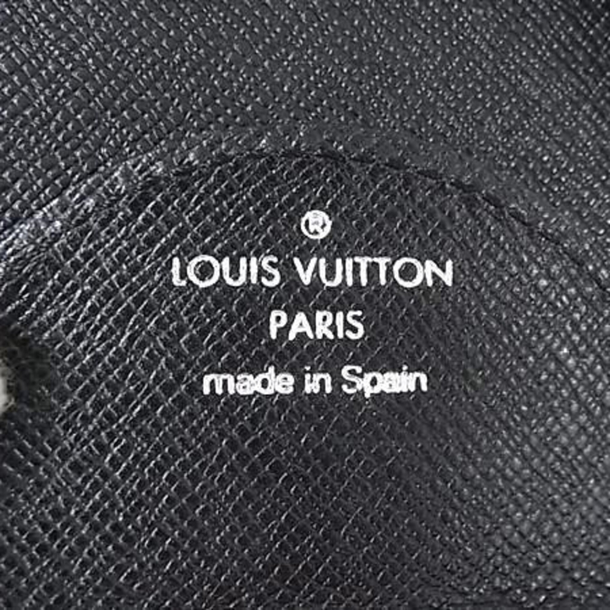 Louis Vuitton Ardoise Black Taiga Leather Coin Purse/Coin Case (Pre-Owned)