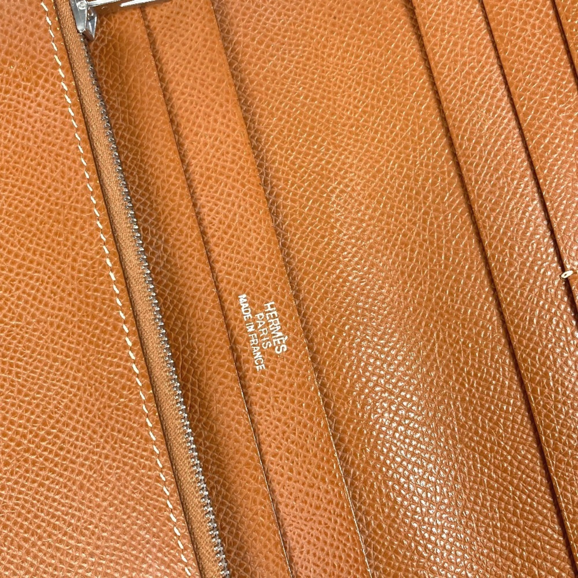 Hermes Azap Gold Leather Long Wallet (Bi-Fold) (Pre-Owned)